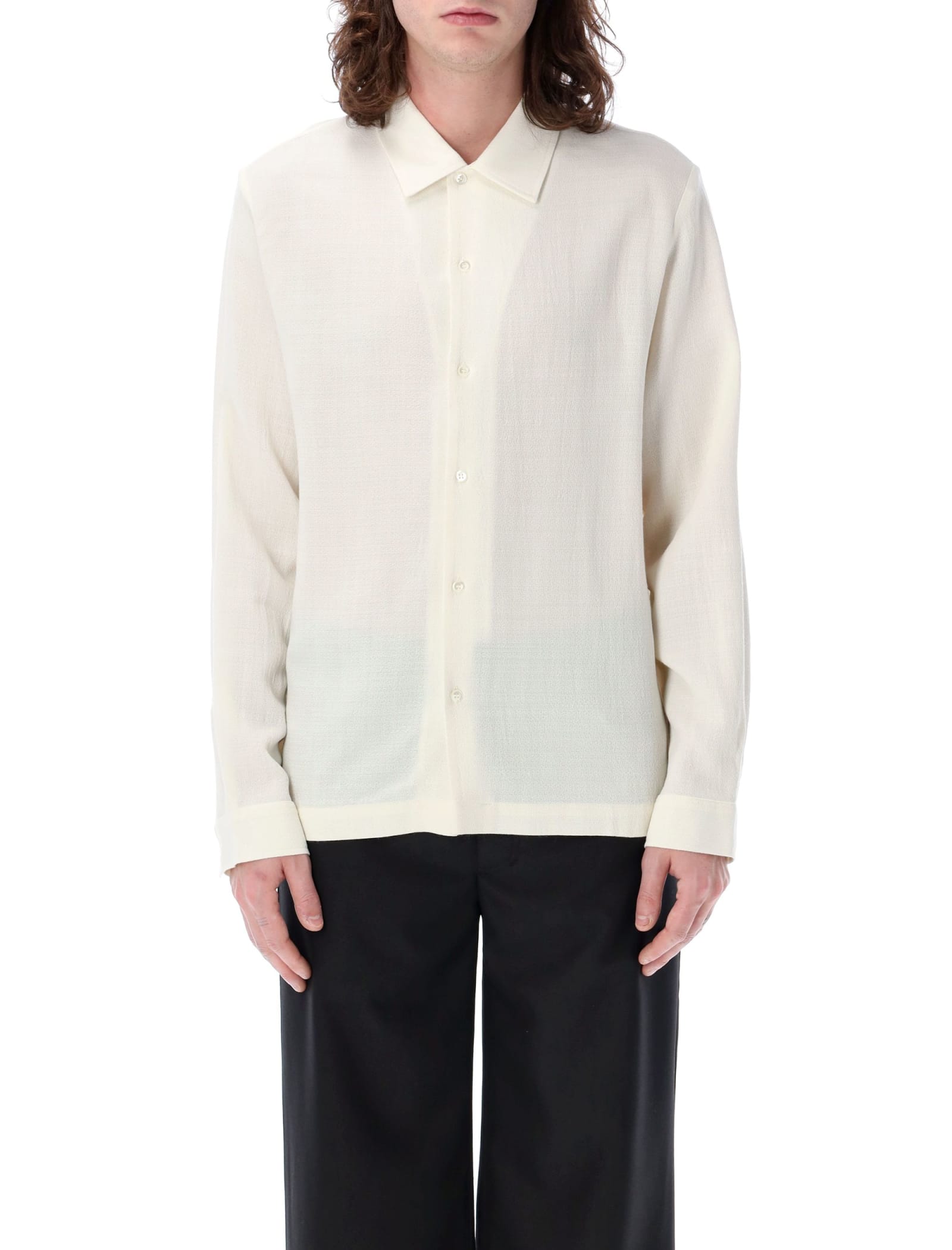 Shop Séfr Sense Shirt In Off White Crepe