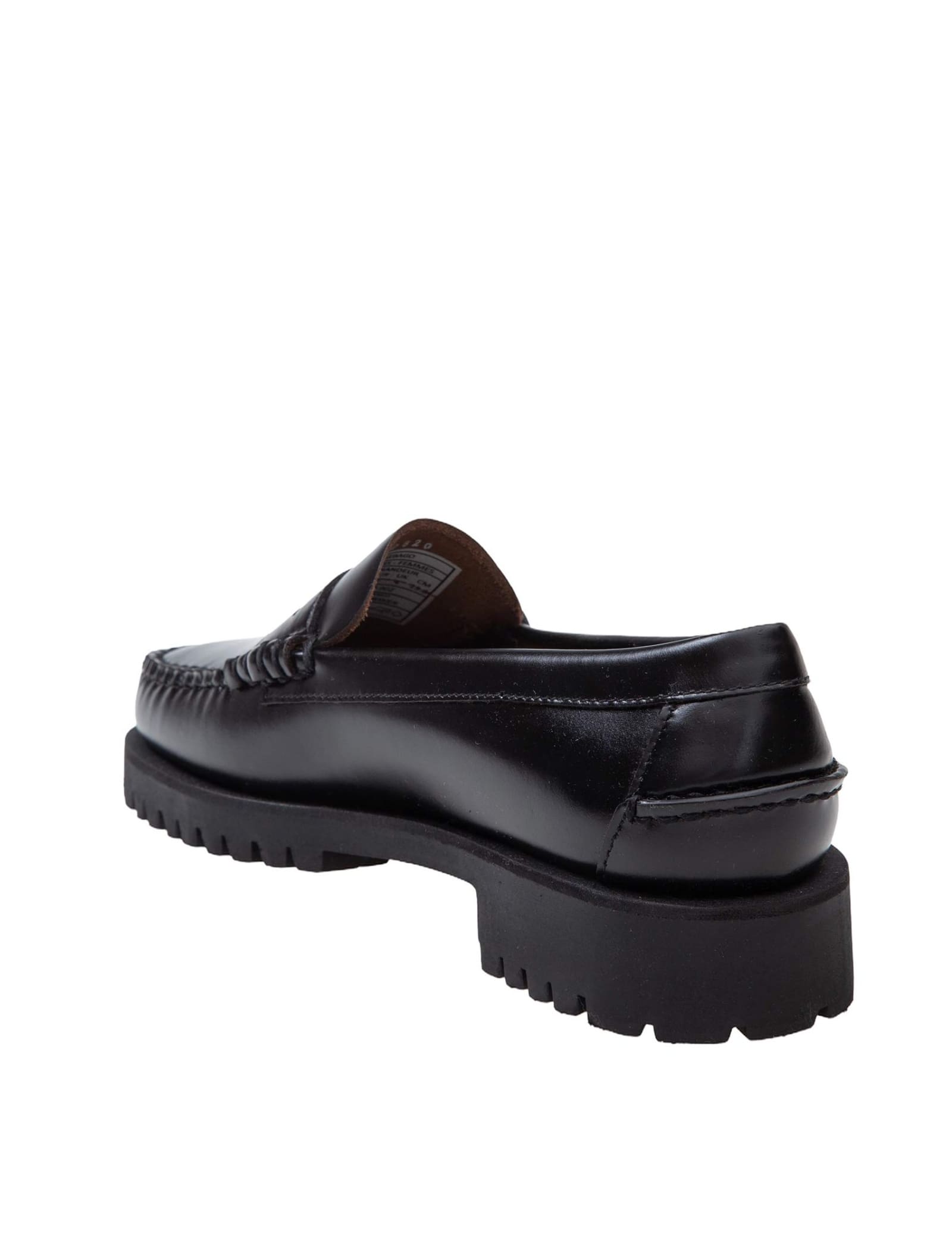 Sebago Black Slip-on Loafers With Lug Sole In Black