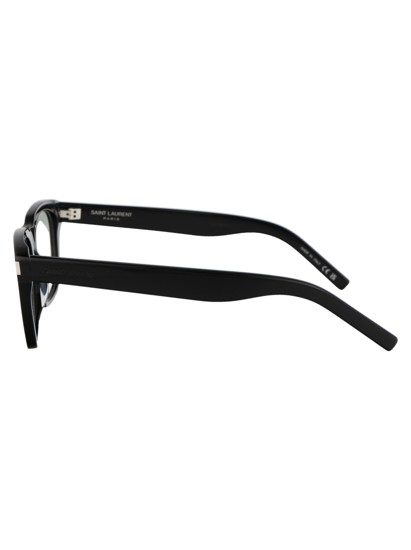 Shop Saint Laurent Sl 598 Opt Glasses In 001 Black Black Transparent
