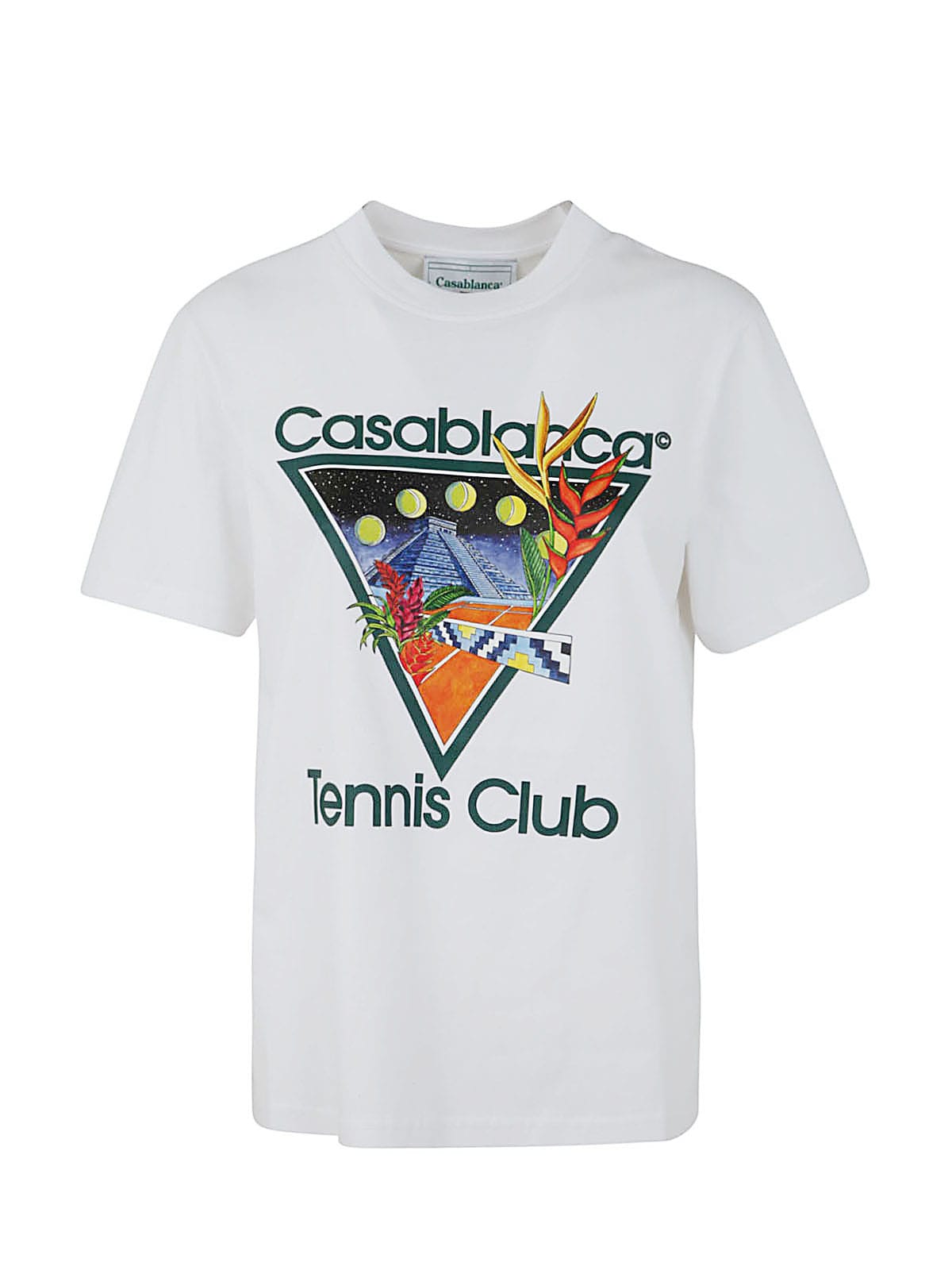 Casablanca Tennis Club Icon-print T-shirt In White Tennis Club Icon