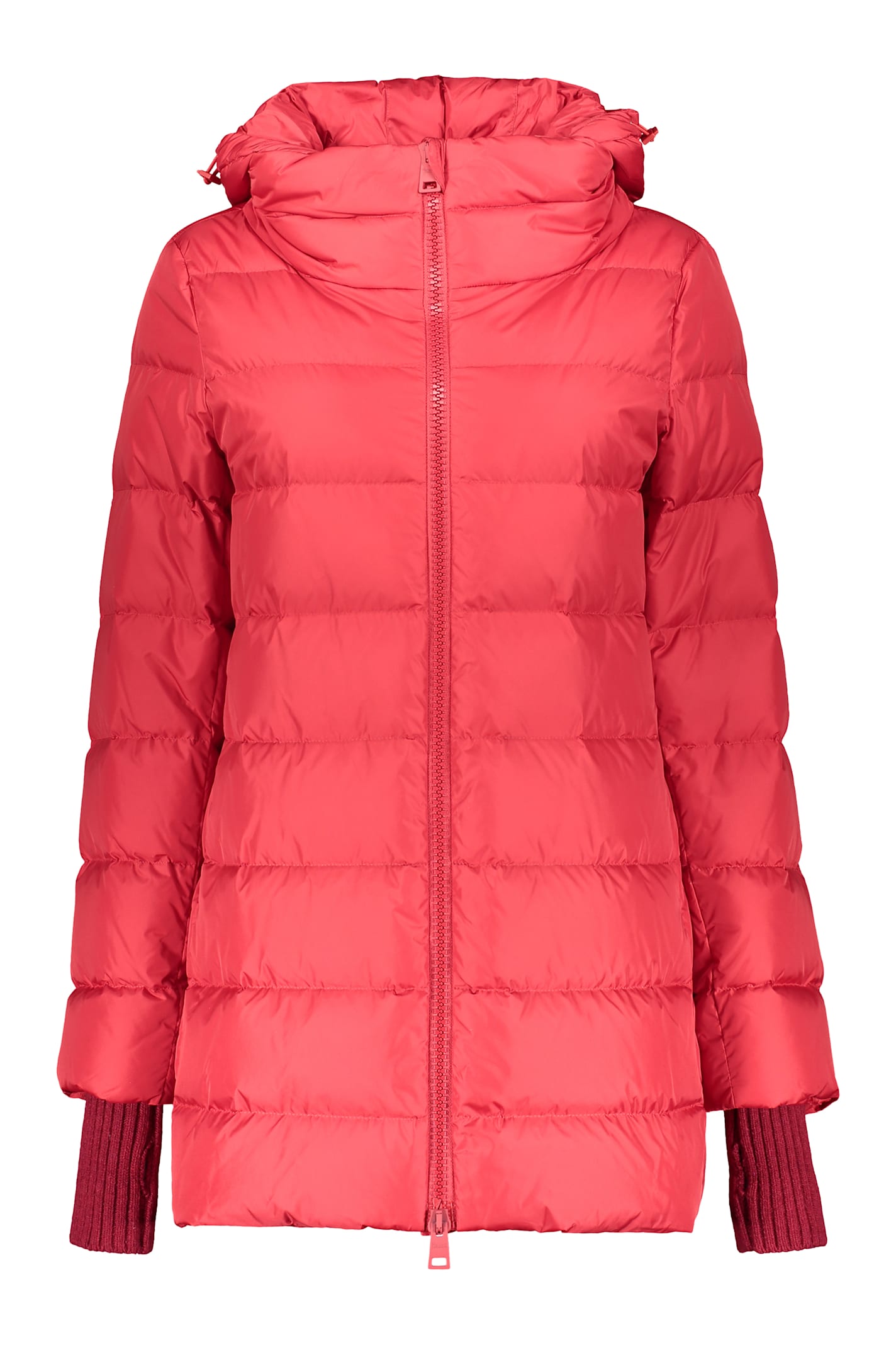 Herno Hooded Full-zip Down Jacket In Pink