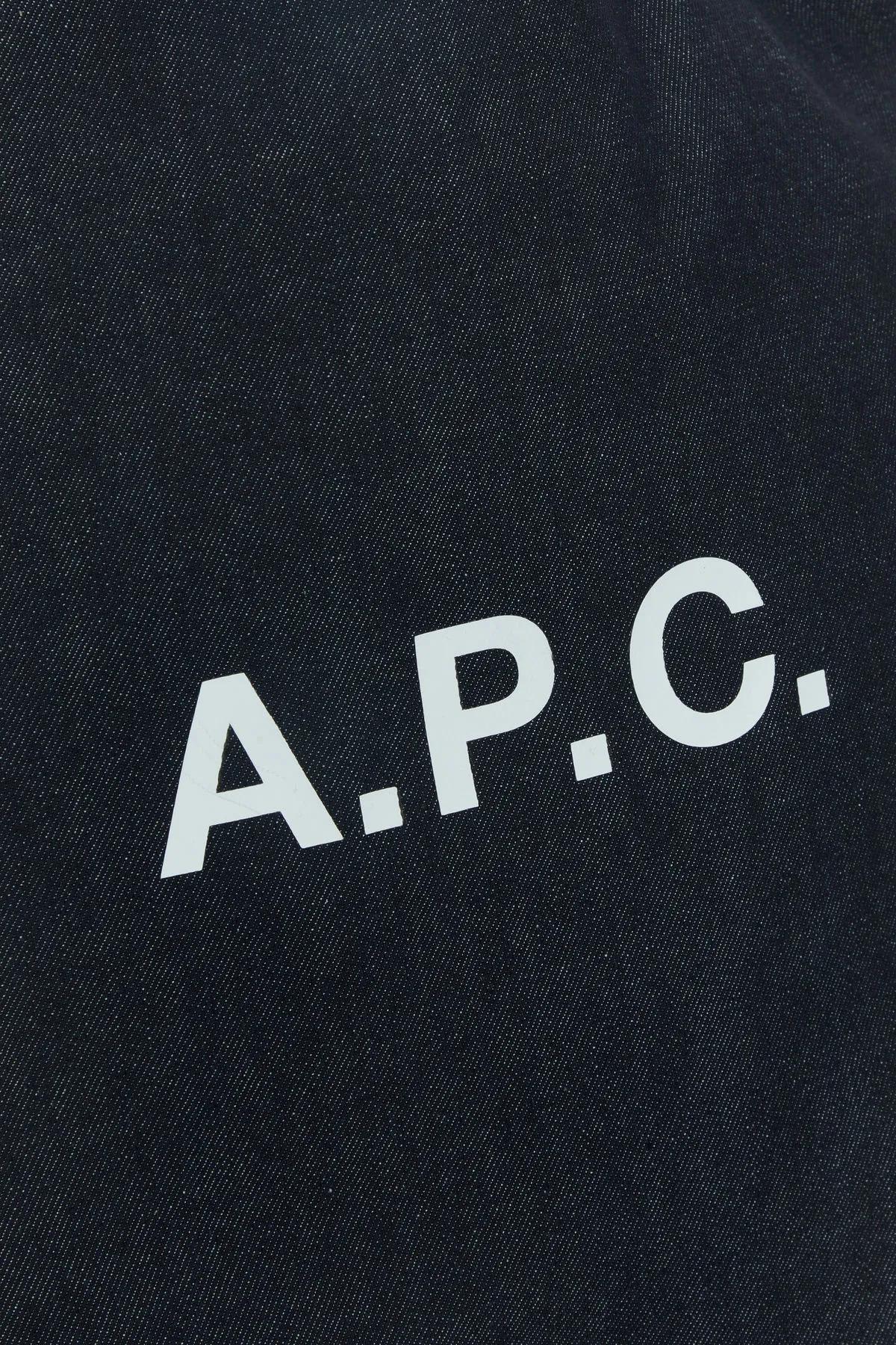 Shop Apc Denim Ninon Shopping Bag In Blu