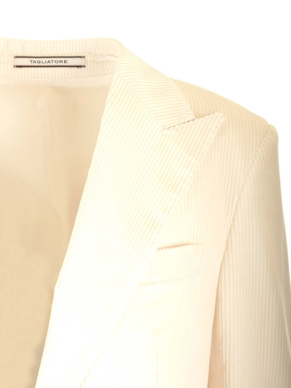 Shop Tagliatore Bertha Corduroy Blazer In White