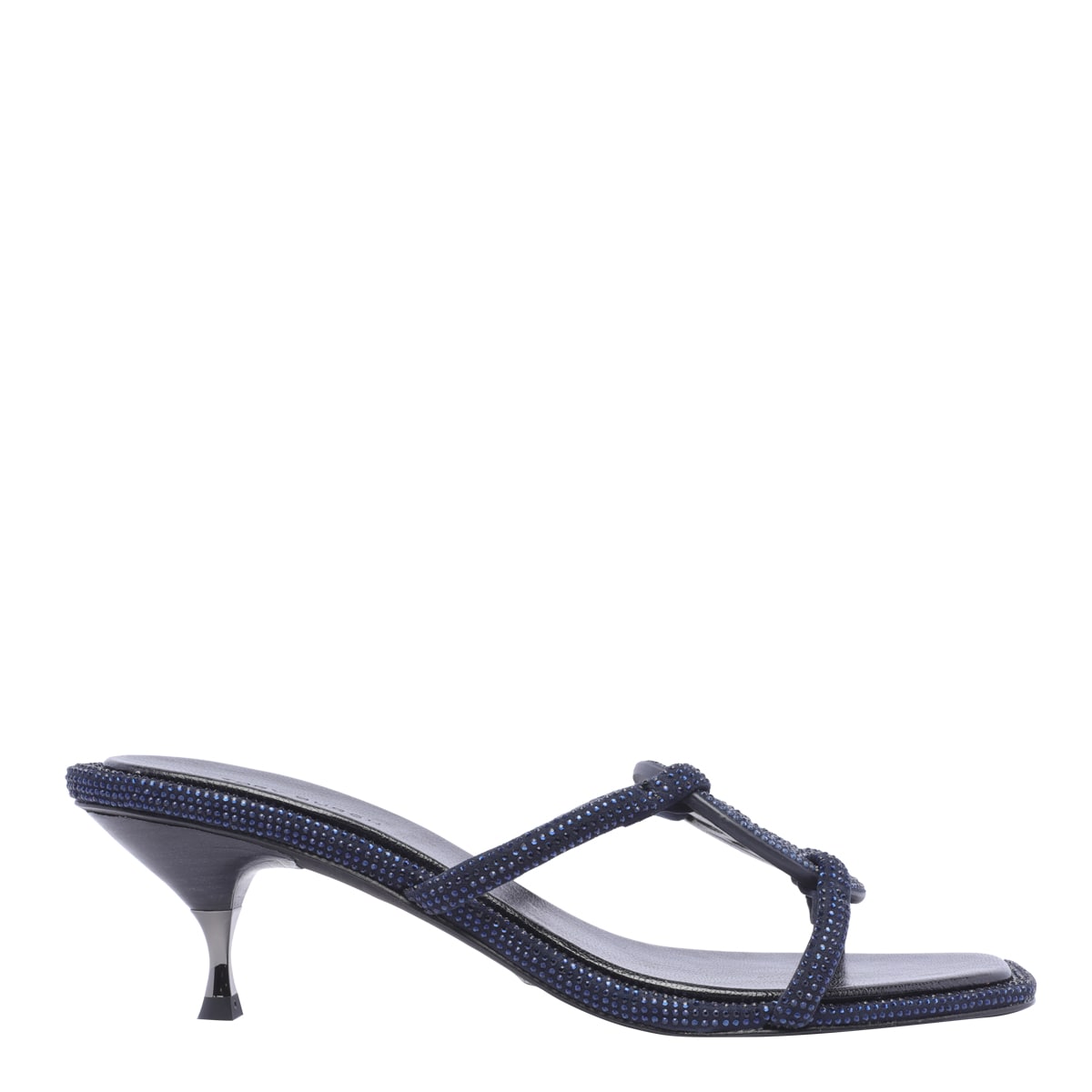 Tory Burch Pave Geo Bombe Miller Heel Sandals In Blue
