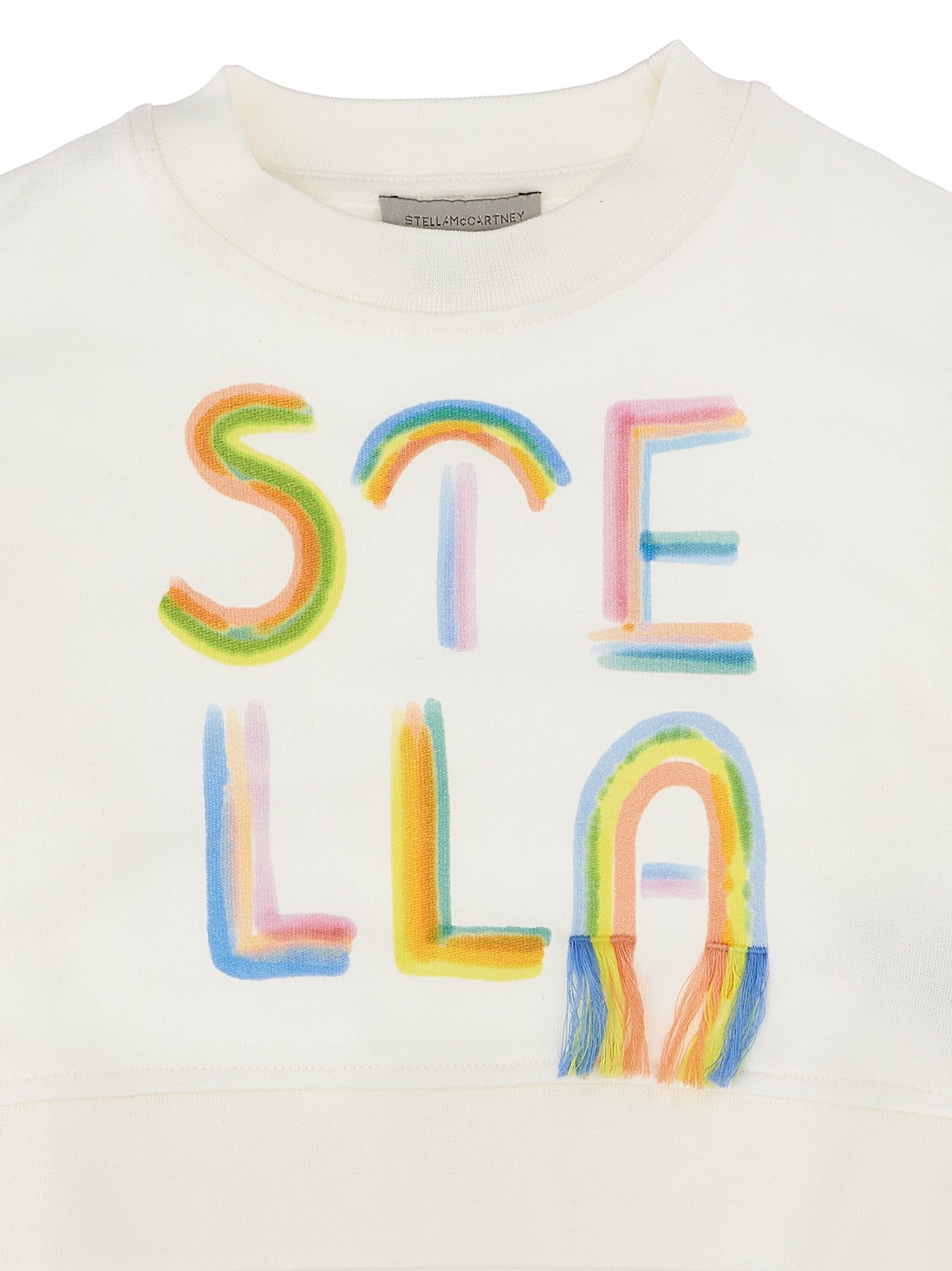 Shop Stella Mccartney Stella Rainbow Sweatshirt In White