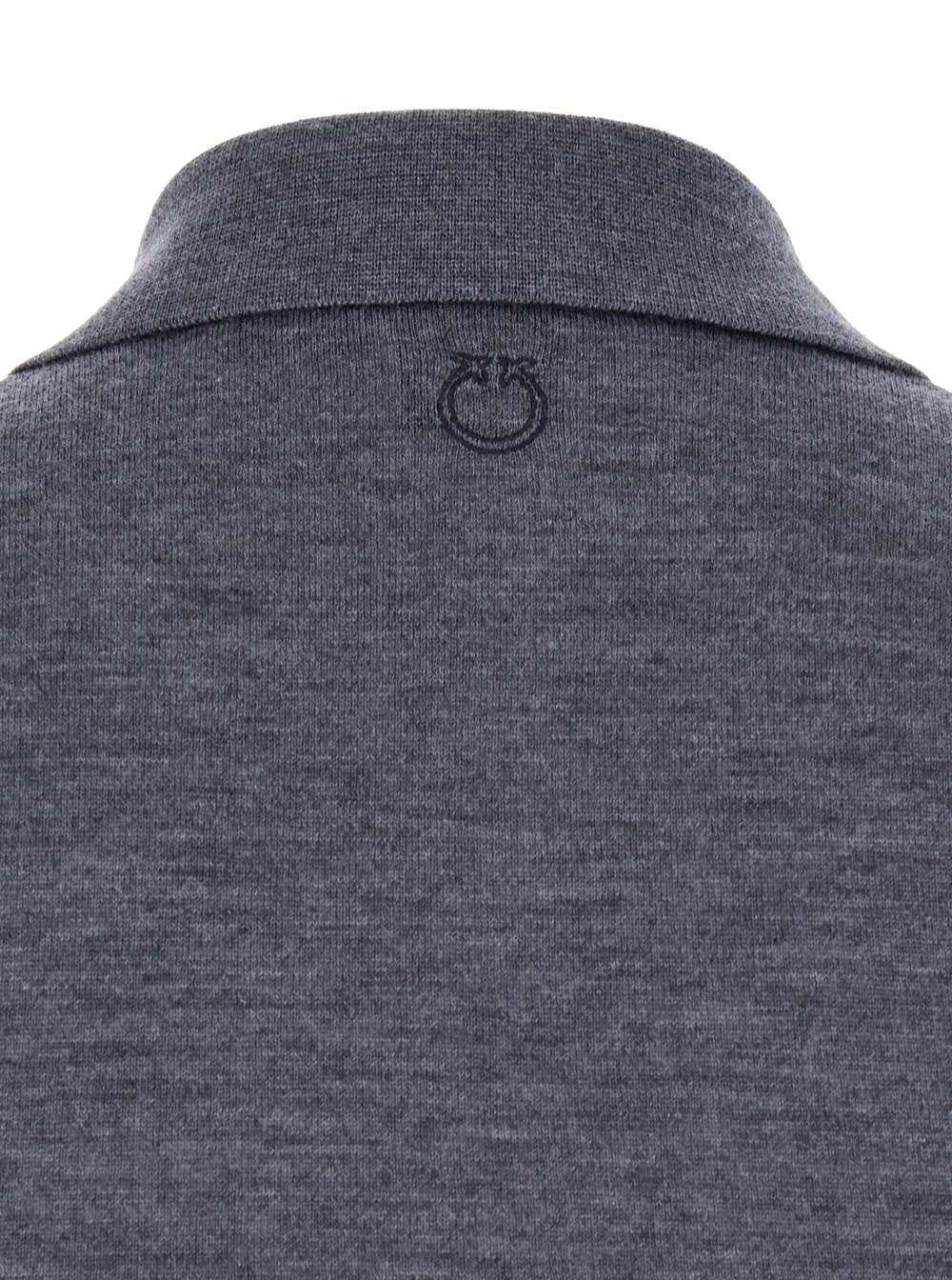 Shop Pinko Liquoroso Grey Long-sleeve Polo Shirt In Wool Woman