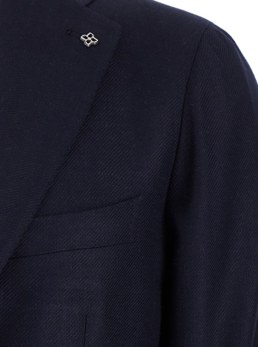 TAGLIATORE MONTECARLO BLUE SINGLE-BREASTED JACKET WITH NOTCHED REVERS IN SILK MAN