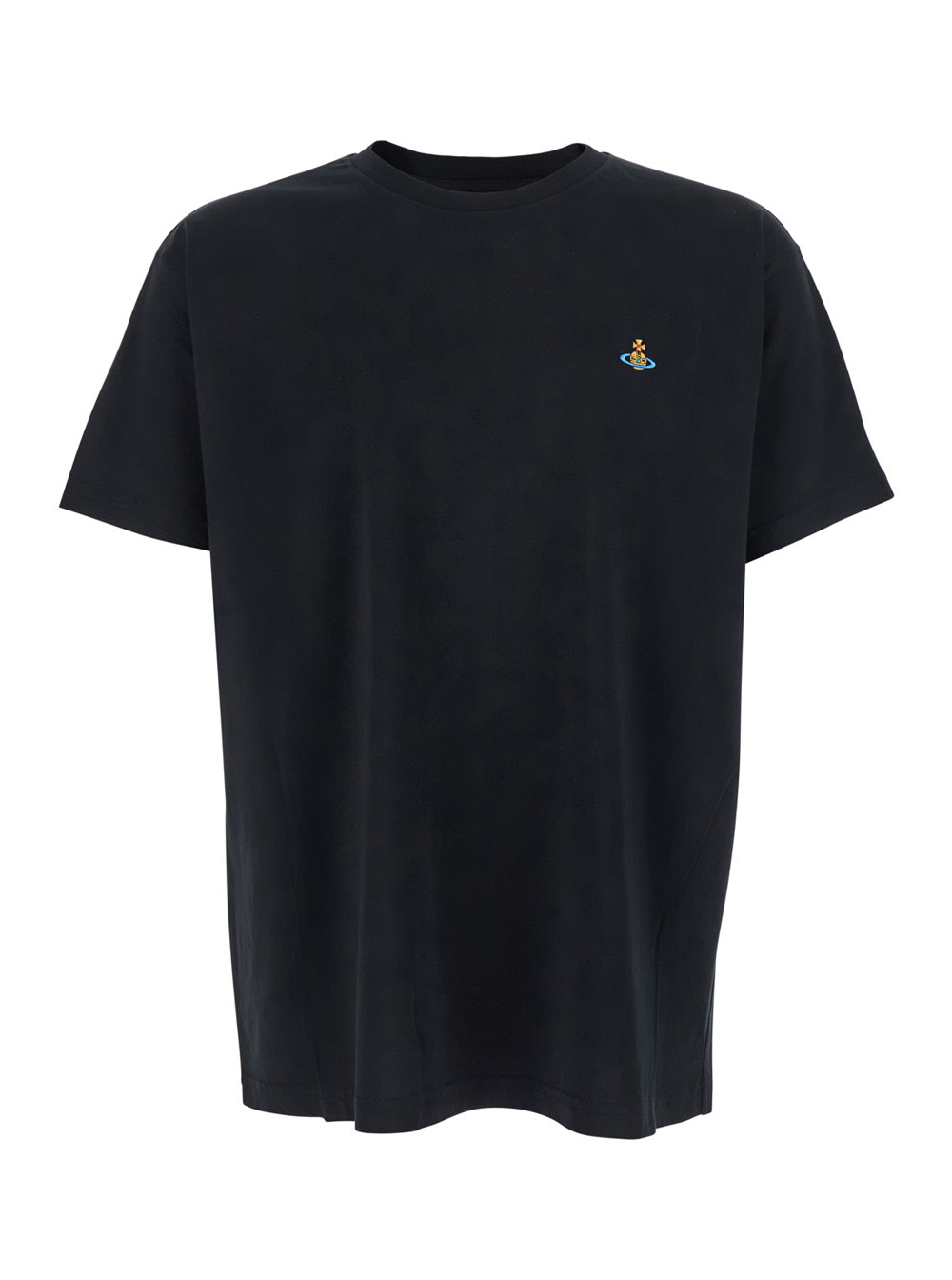 Vivienne Westwood Organic Cotton T-shirt With Signature Orb Logo In Black