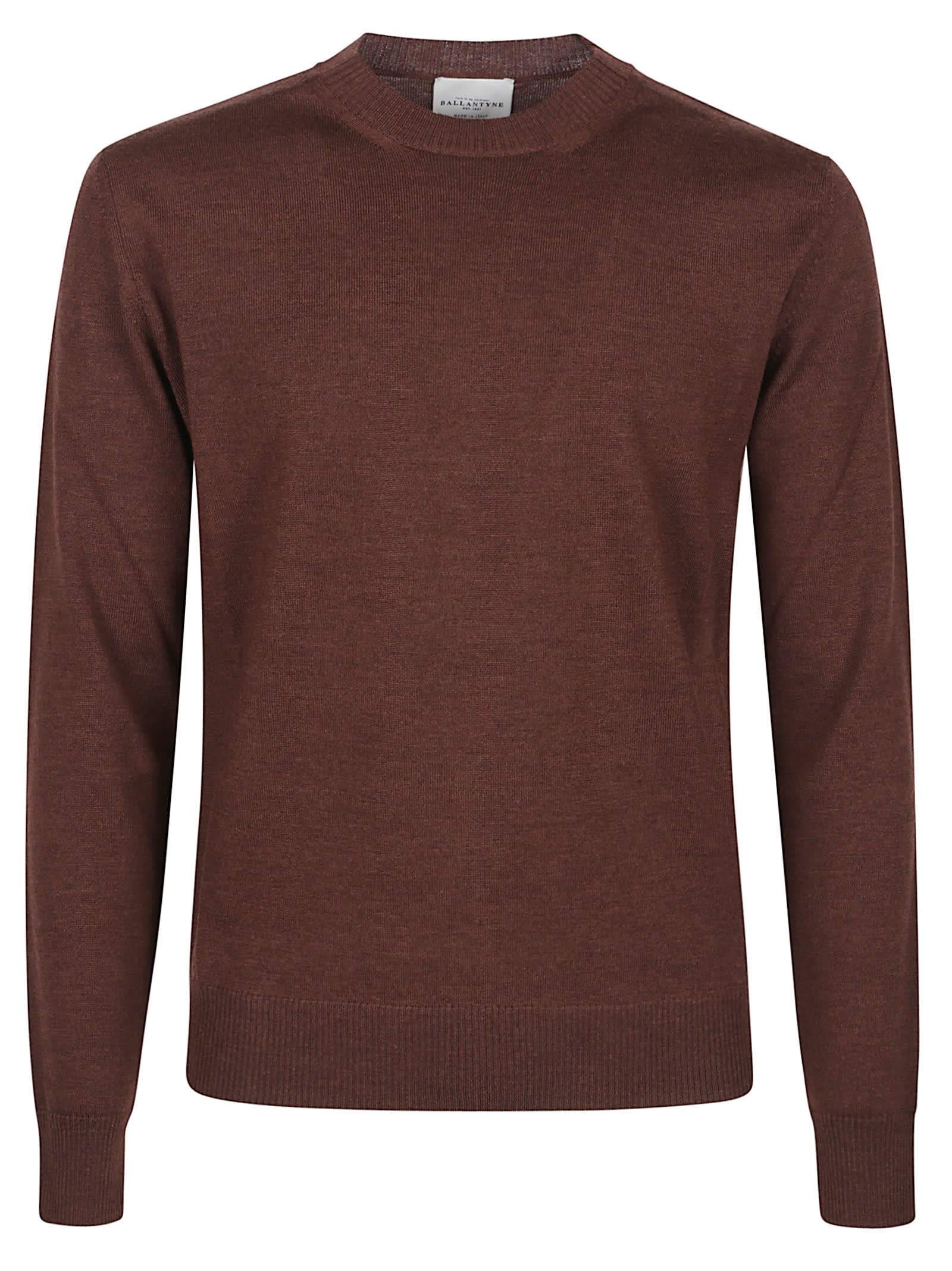 Ballantyne Plain Round Neck Sweater In Brown
