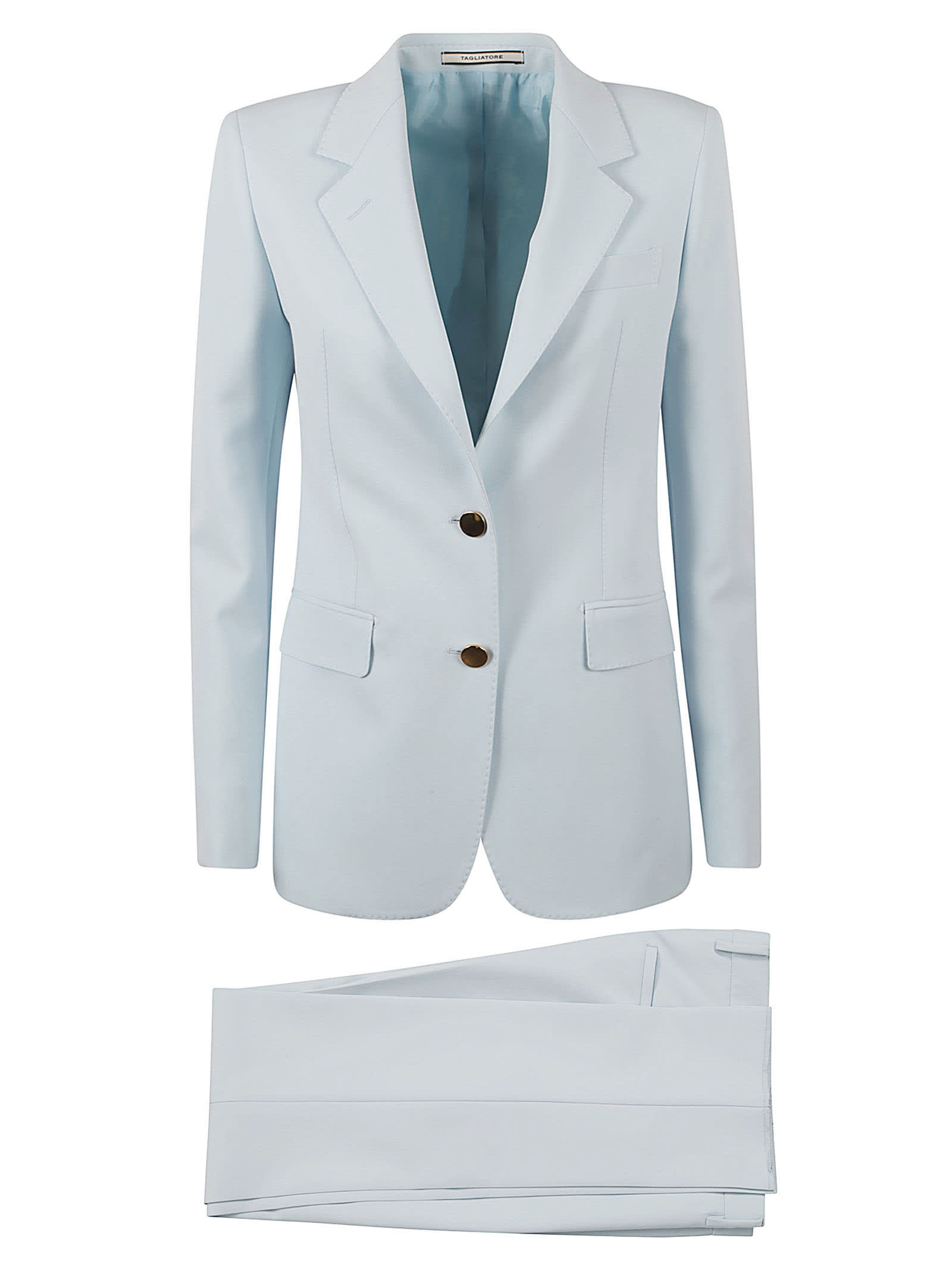 Shop Tagliatore Two-button Suit In Azure