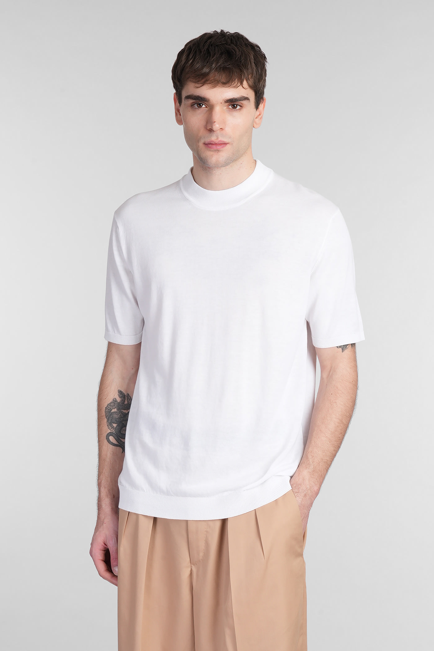 Roberto Collina Crew Neck Cotton T-shirt Clothing In White