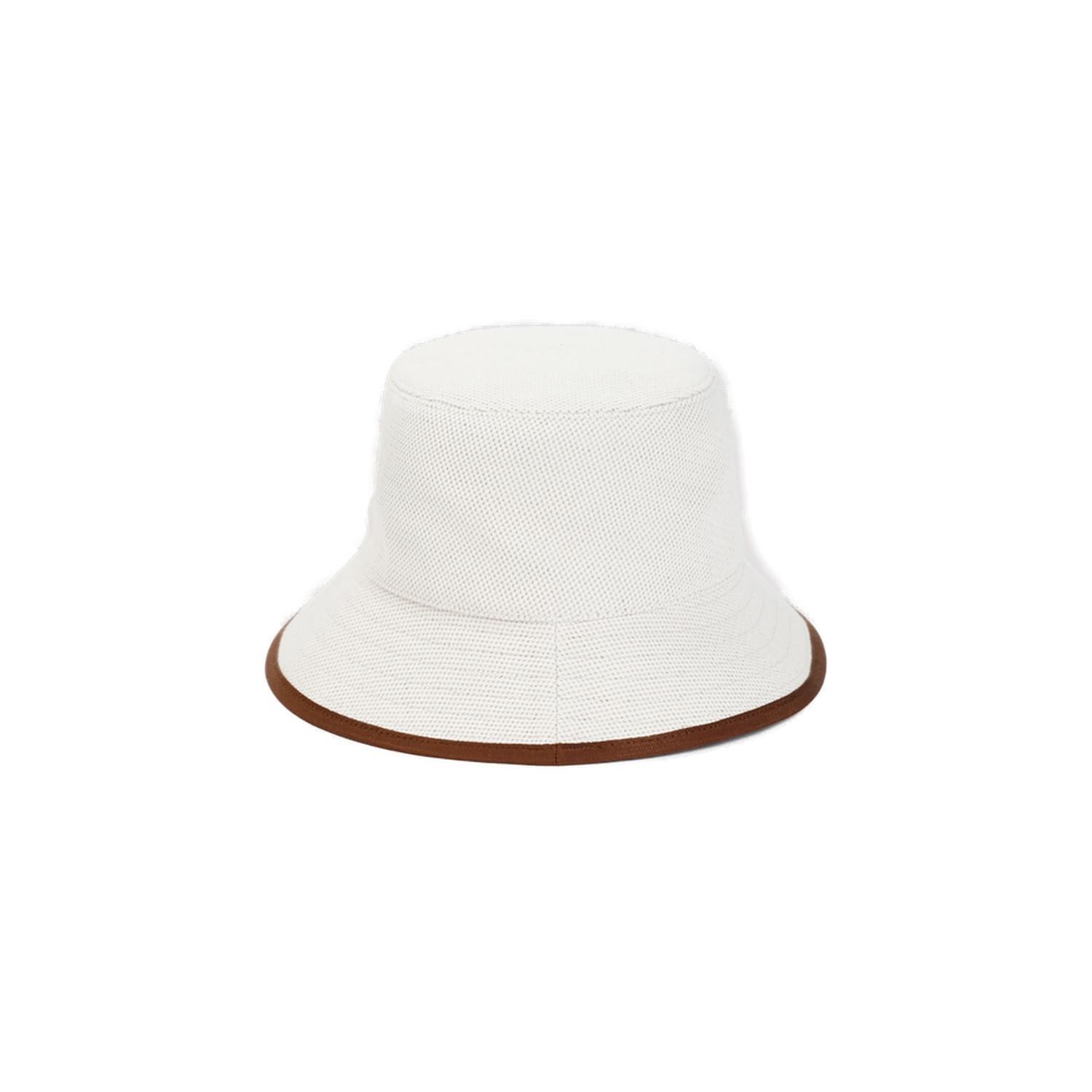 Shop Gucci Logo Printed Bucket Hat In Beige