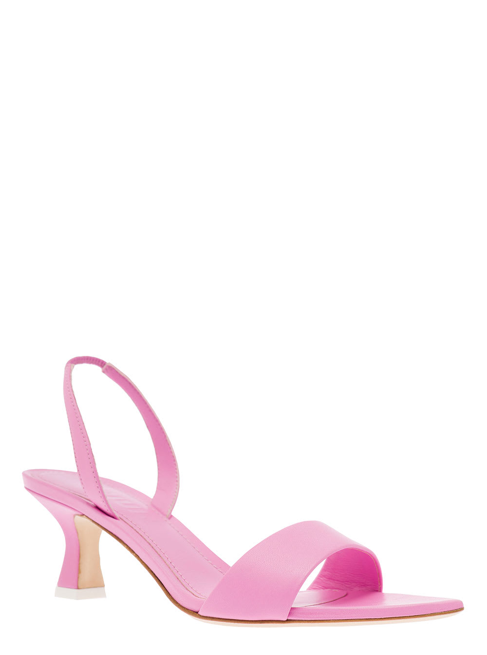Shop 3juin Eloise Pink Andals With Rhinestone Embellishment And Spool Hight Heel In Viscose Blend Woman