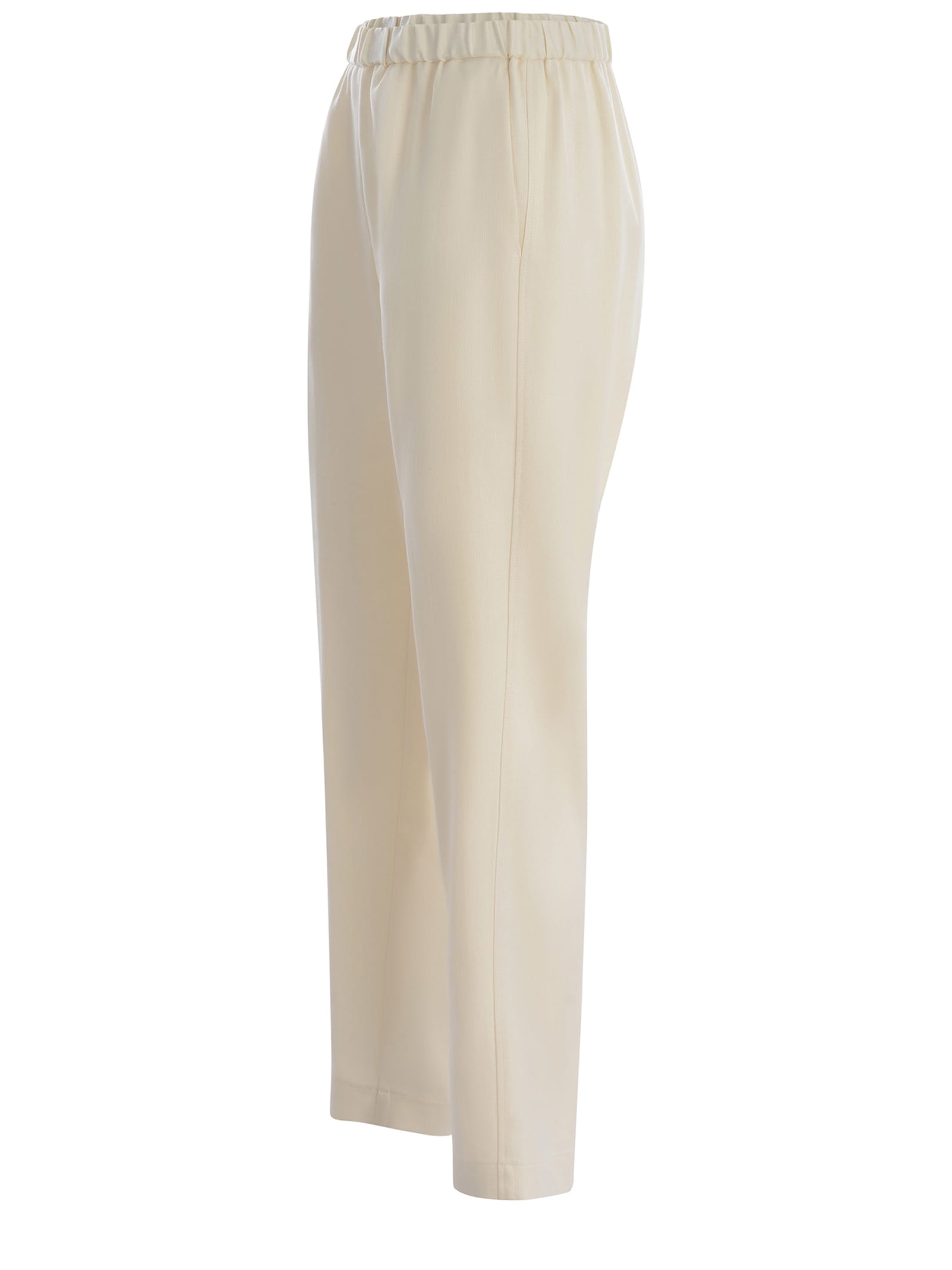 Shop Forte Forte Trousers  Made Of Viscose In Ivory