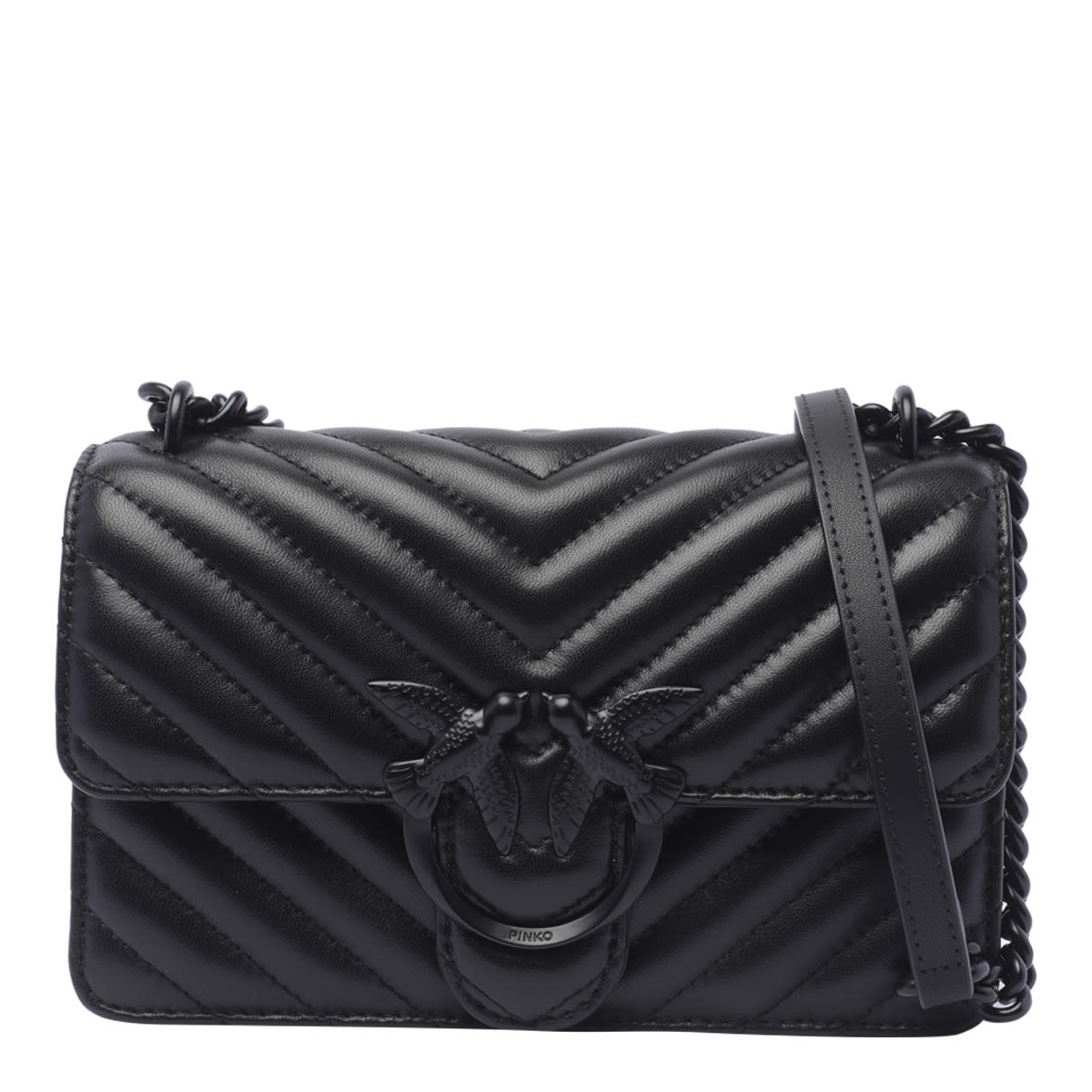 Pinko Mini Love One Crossbody Bag In Black