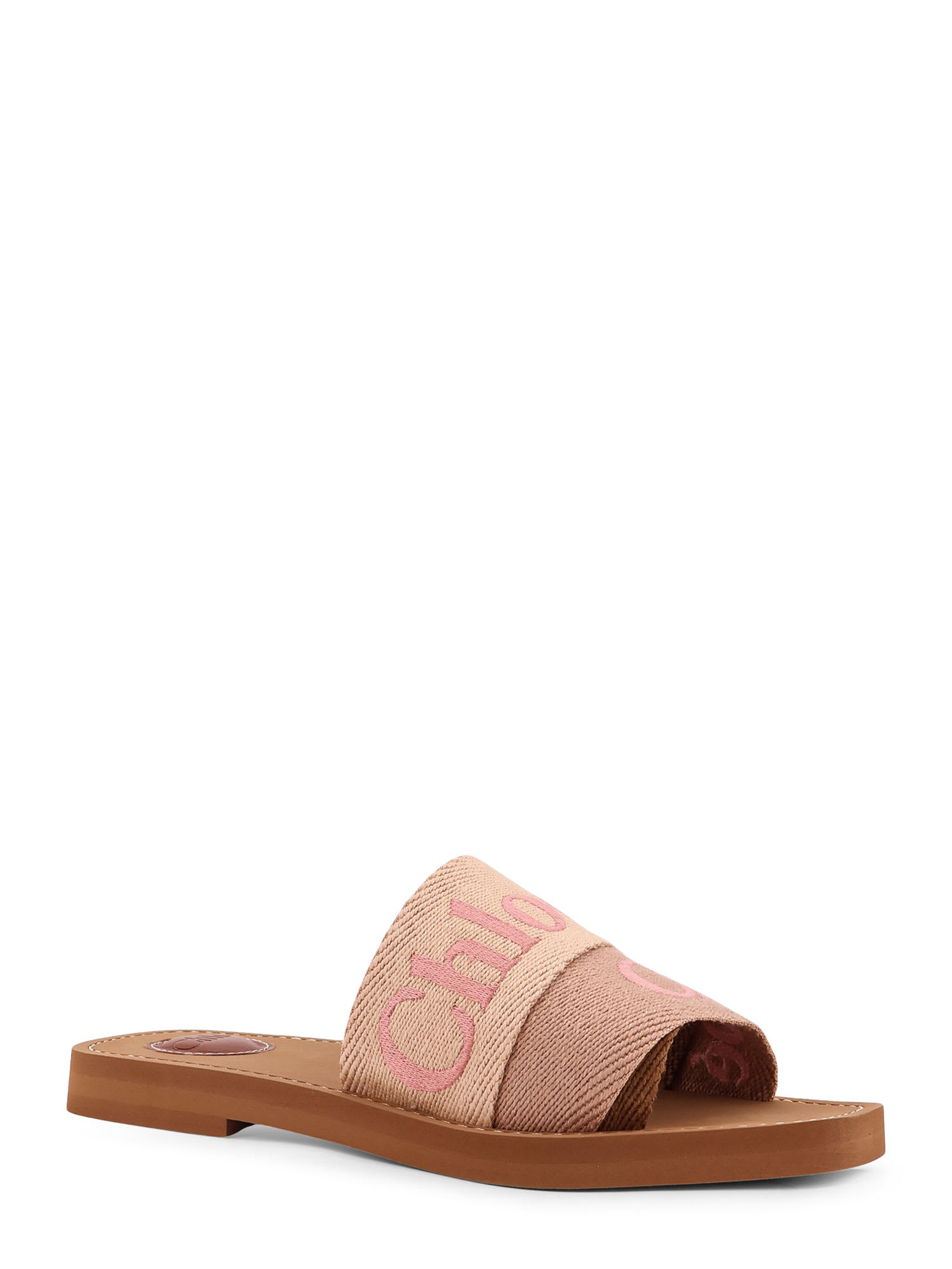 Chloé Woody Linen Sandals In Brown
