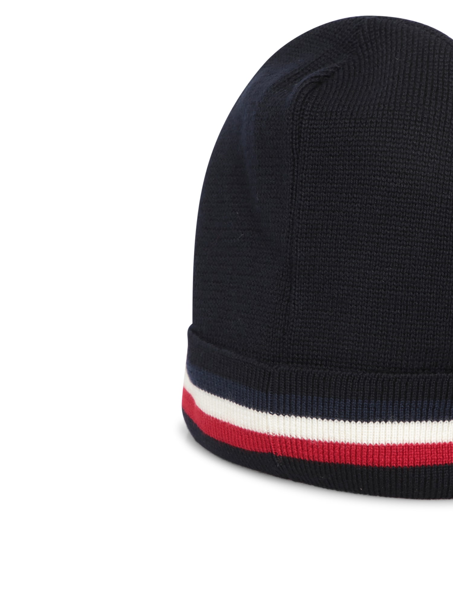 Shop Moncler Logo Blue Beanie