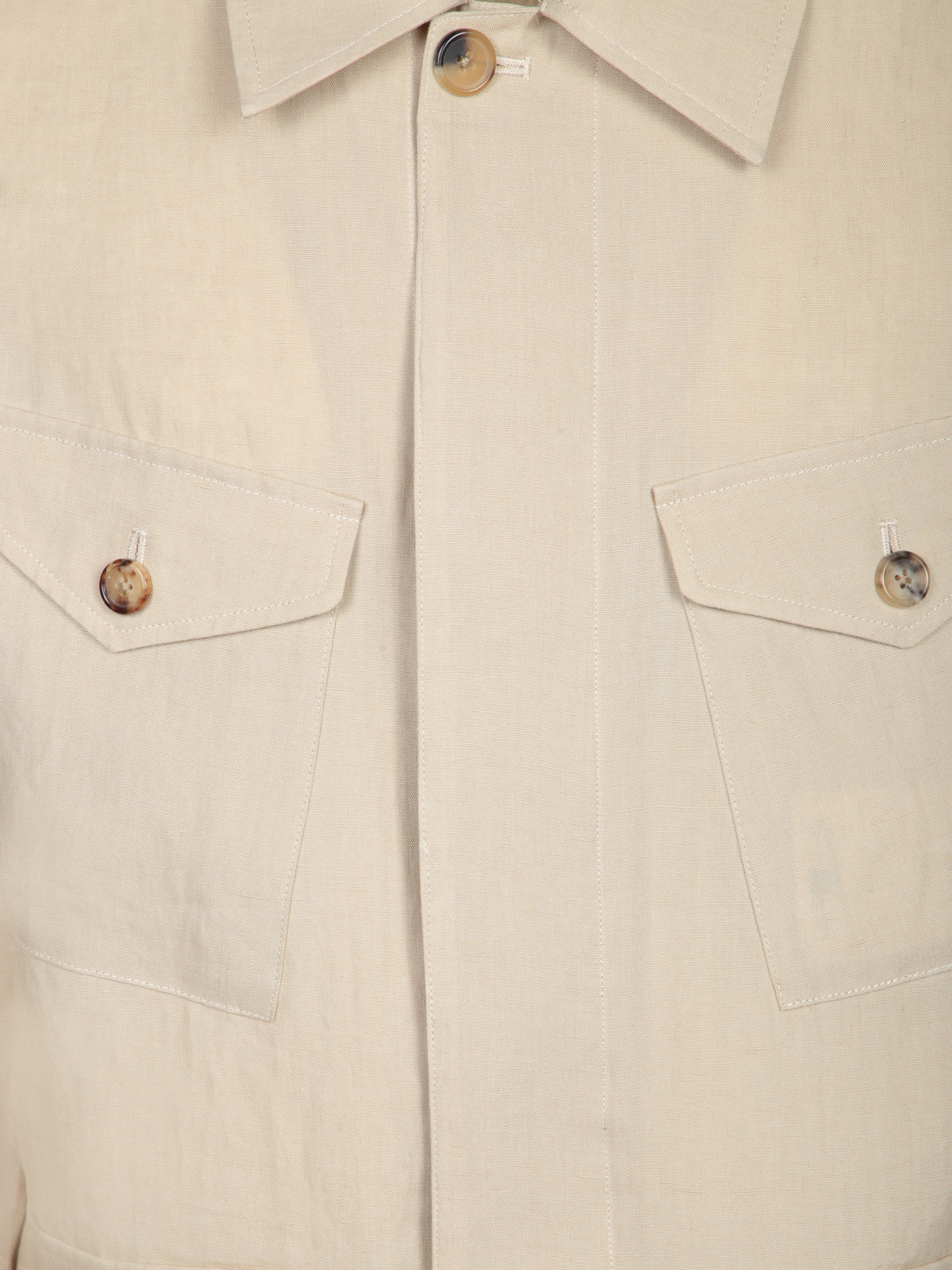 Shop Paul Smith Beige Linen Overshirt