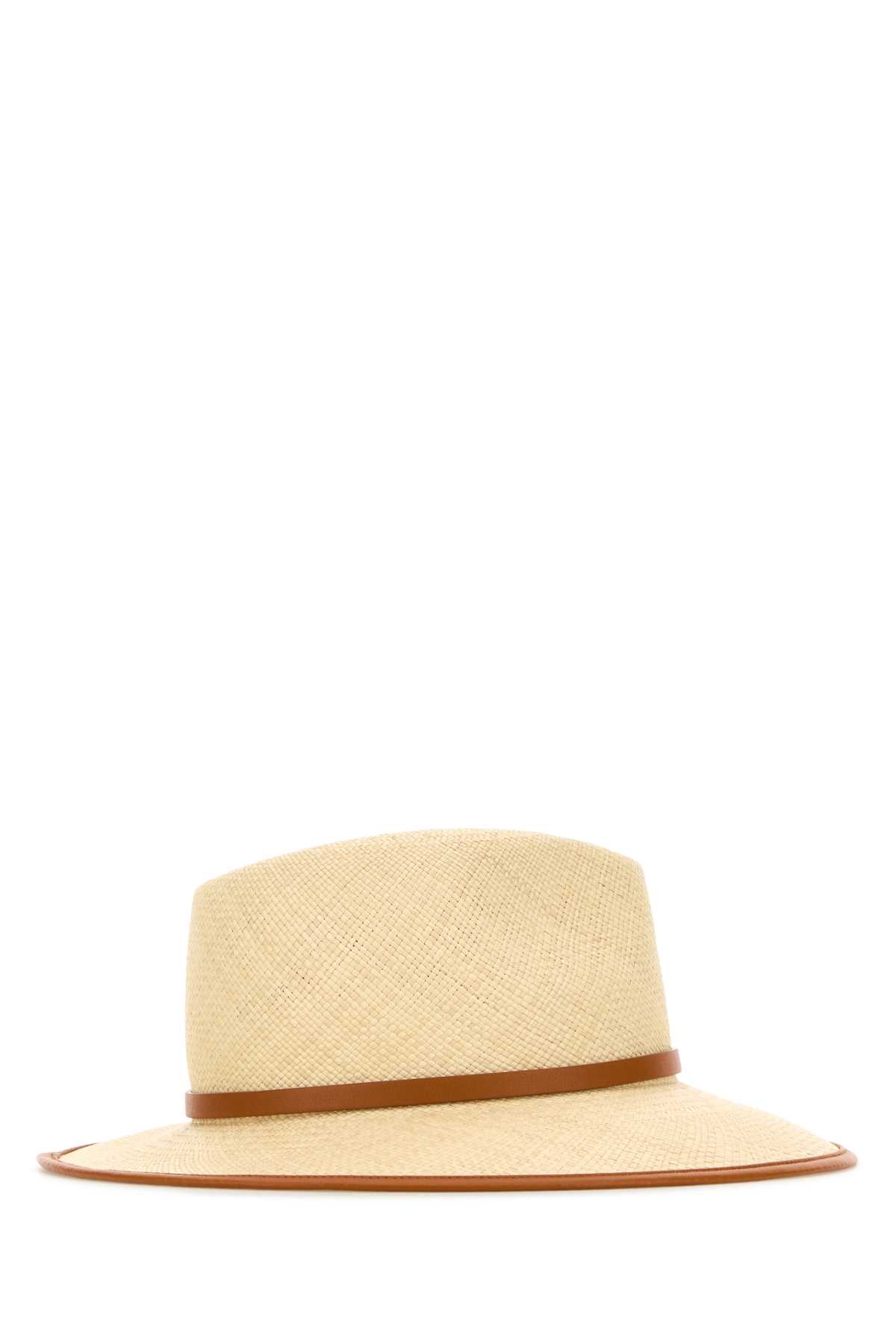 Shop Valentino Straw Hat In Naturalegingerbrownoro