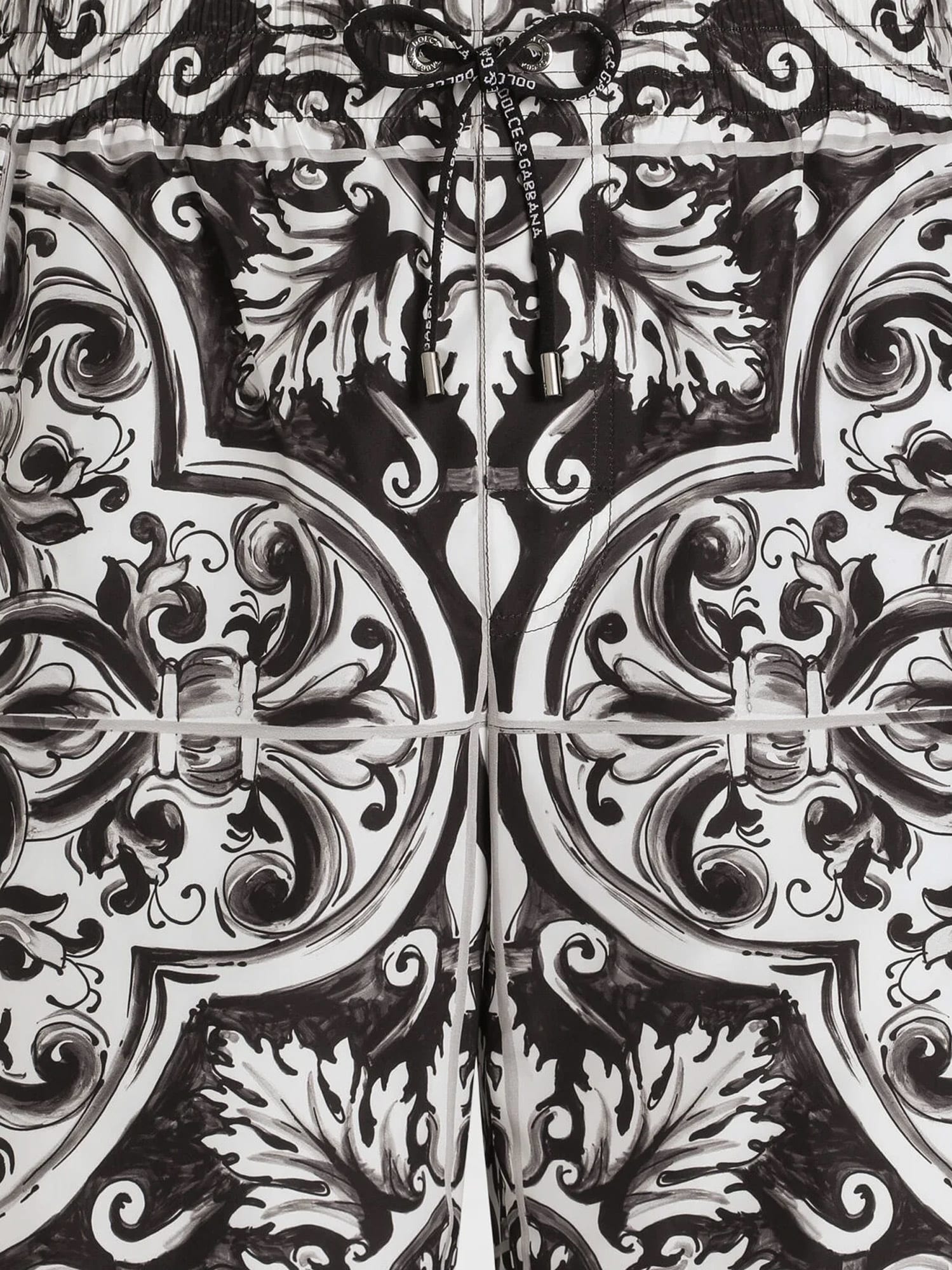 Dolce & Gabbana Printed Bermuda Style Shorts With Elastic Waist In Multi