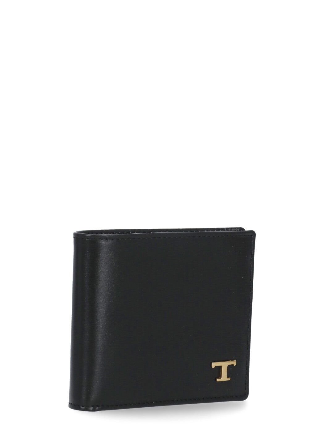 Tod's Logo-plaque Leather Bi-fold Wallet In Black