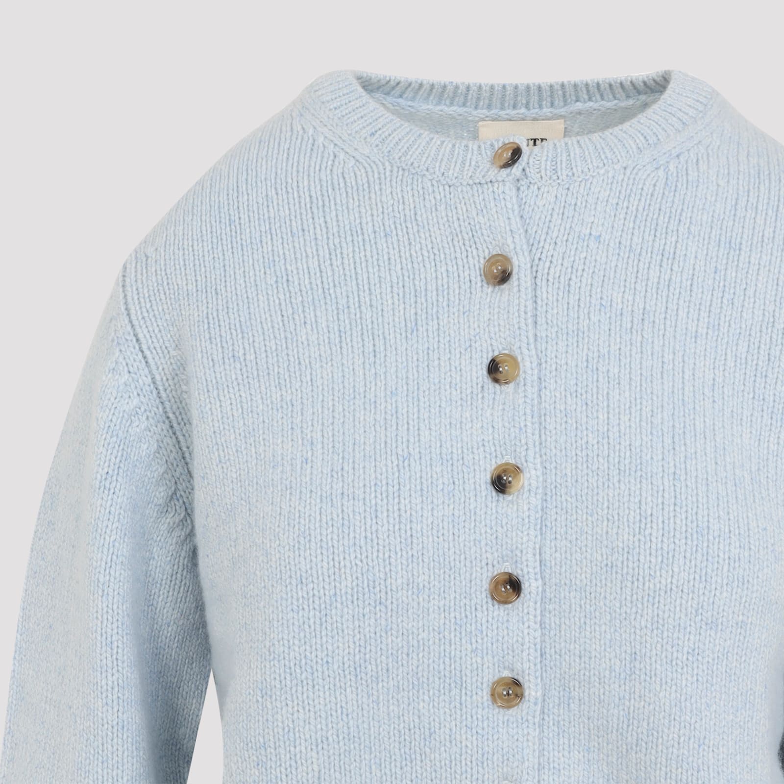 Khaite Everheart Button-front Cashmere Cardigan In Blue