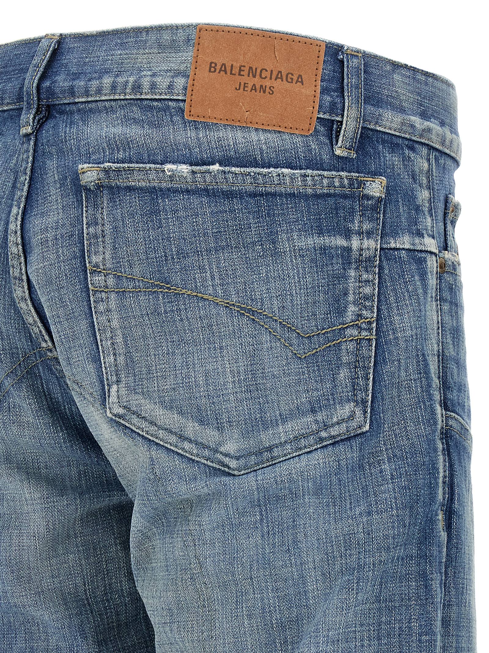 Balenciaga Distressed Low-rise Wide-leg Jeans