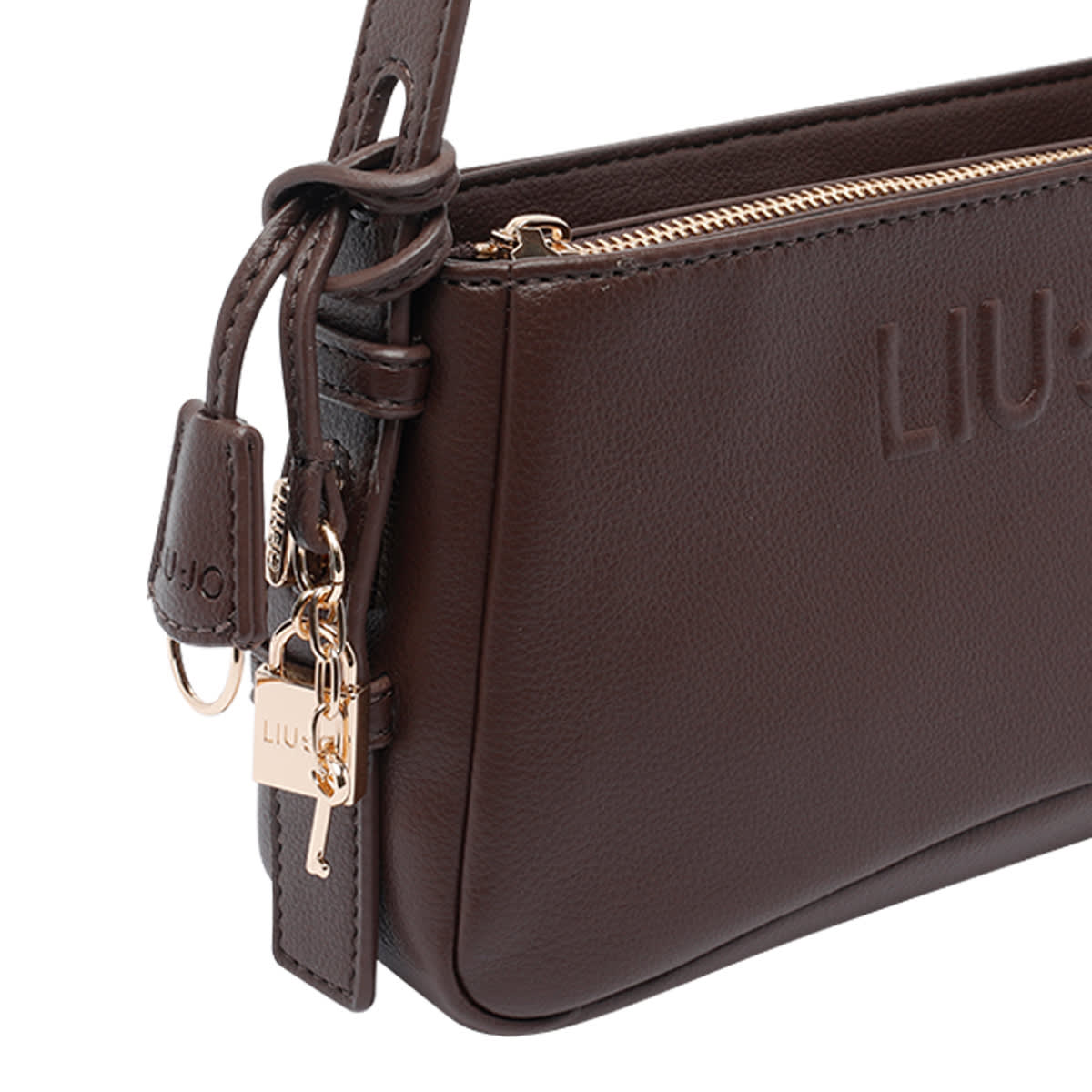 Liu •jo Medium Logo Shoulder Bag In Brown