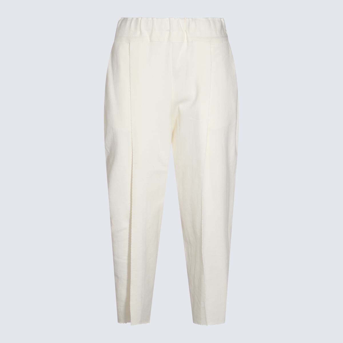 Shop Issey Miyake White Cotton Pants In Frost White