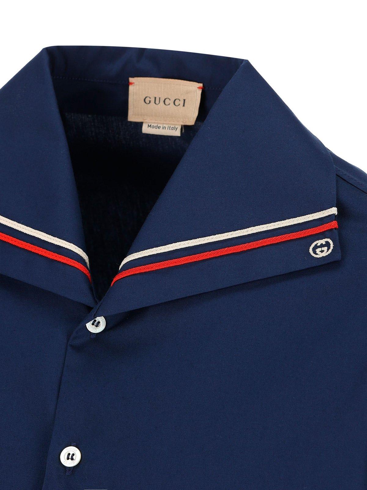Shop Gucci Buttoned Short-sleeved Shirt