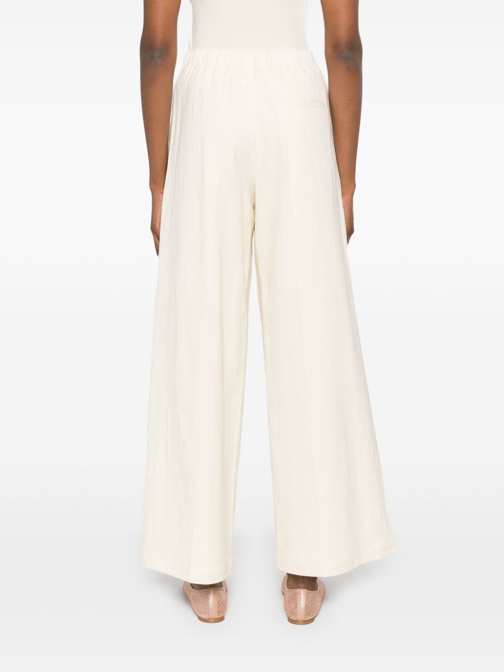 Forte Forte Women Cotton High-waisted Trousers In Sand