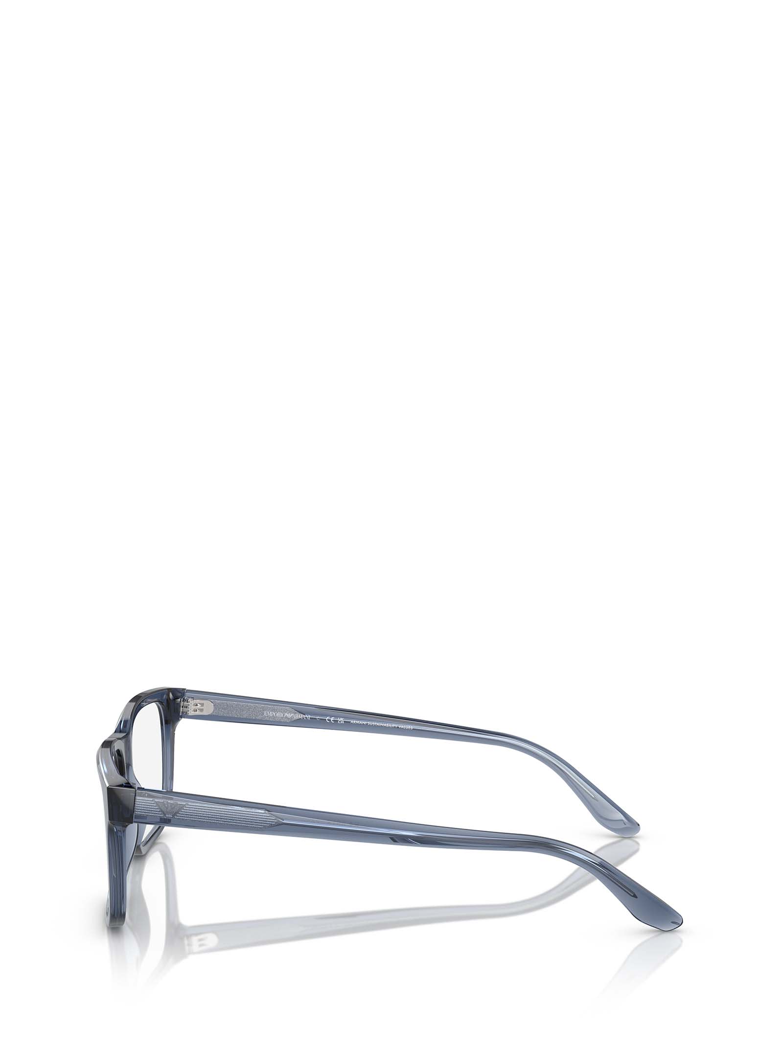 Shop Emporio Armani Ea3218 Shiny Transparent Blue Glasses