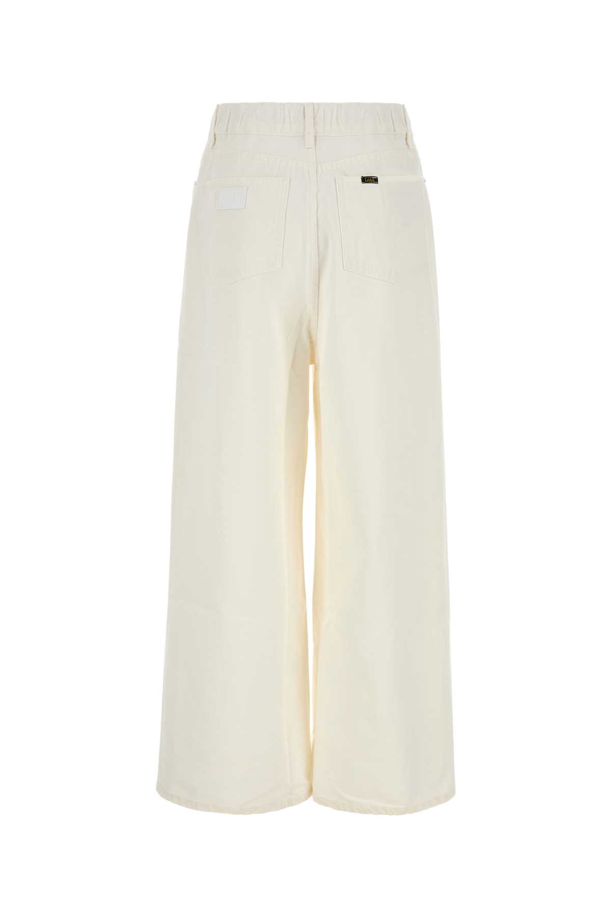 Lois White Denim Paloma Wide-leg Pant In White