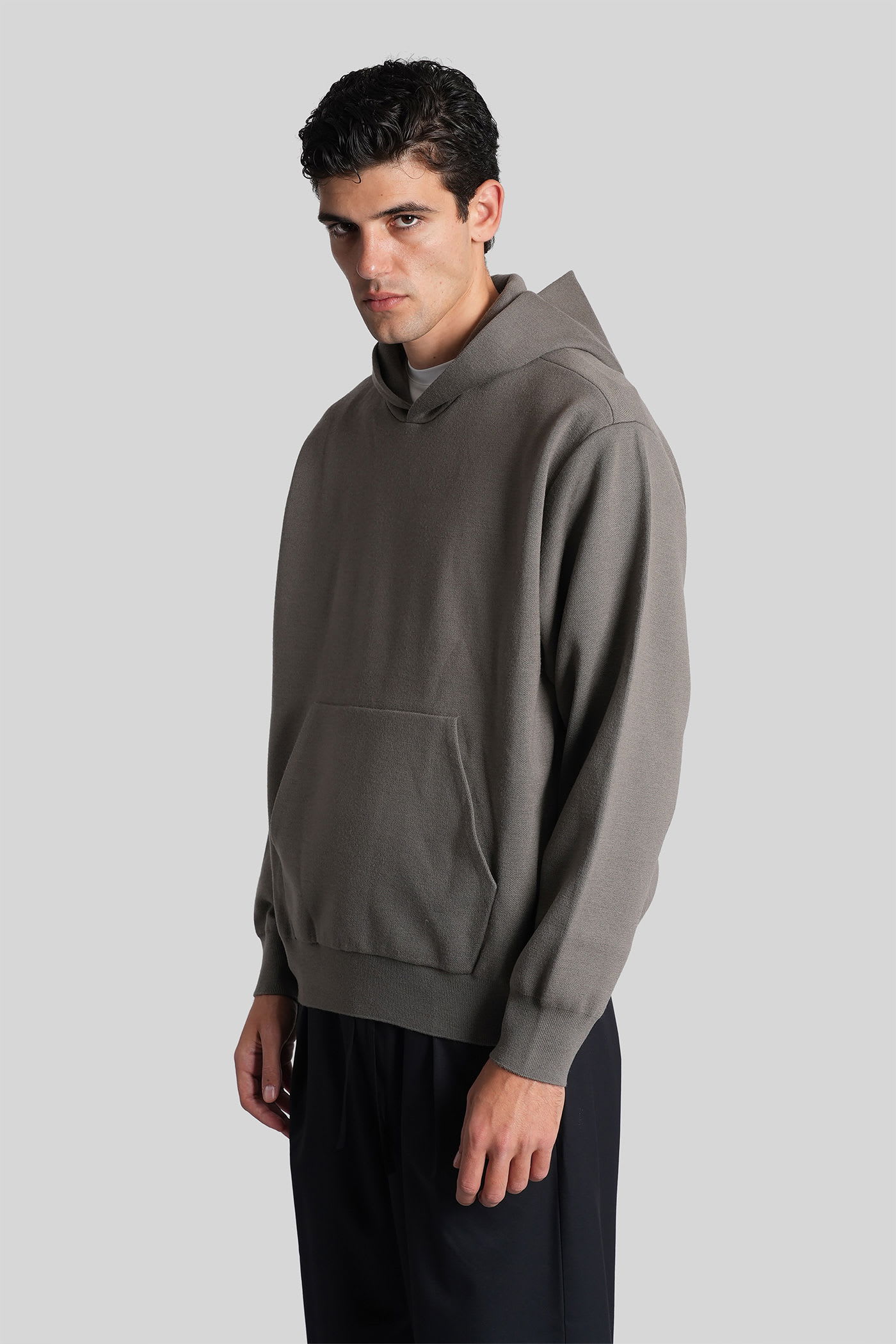 Attachment Sweatshirt In Grey Wool In Gray