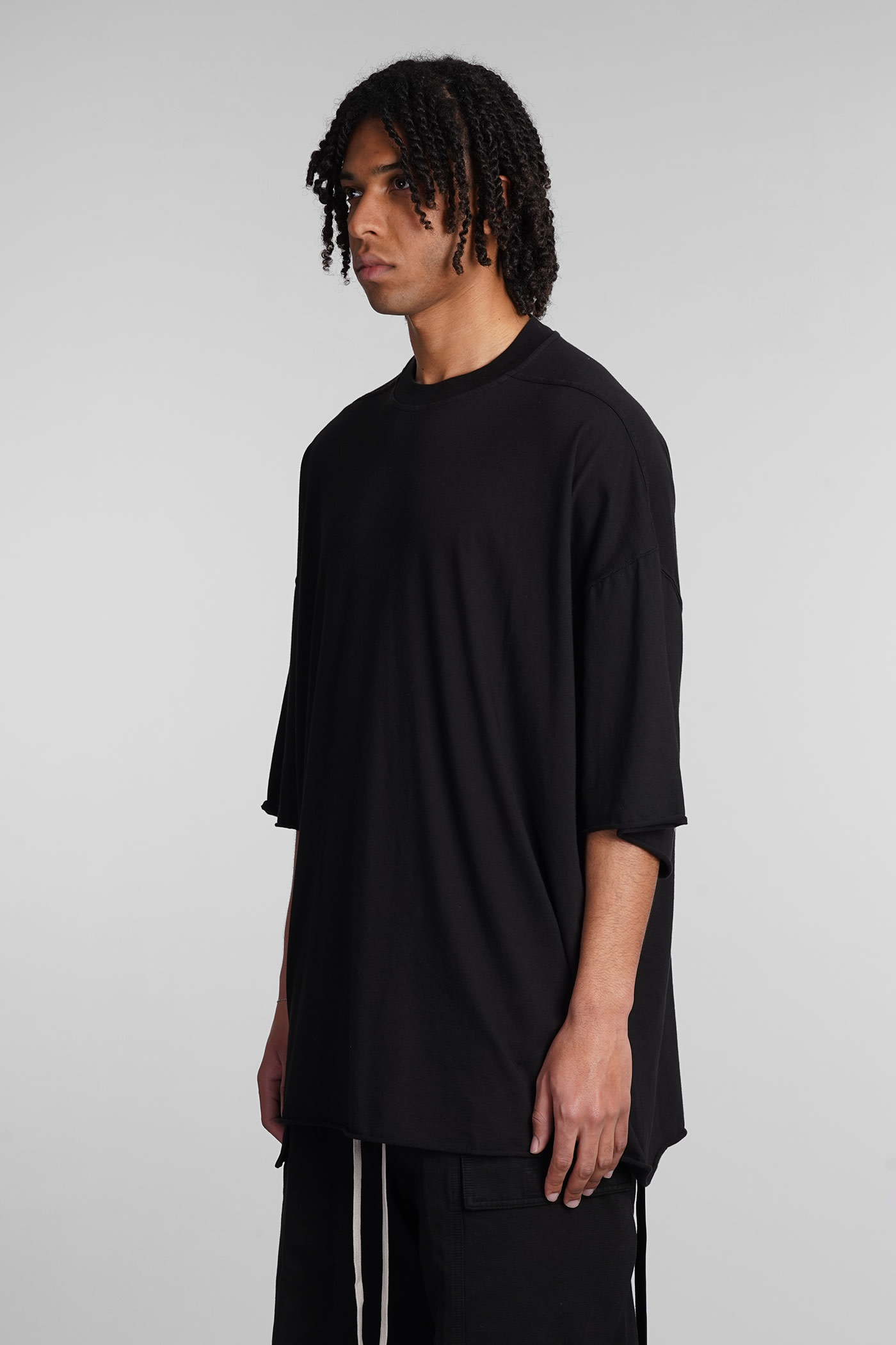 Rick Owens Drkshdw Drkshdw By Rick Owens Oversized Cotton T-shirt With Geometric Design And Relaxed Fit In Black