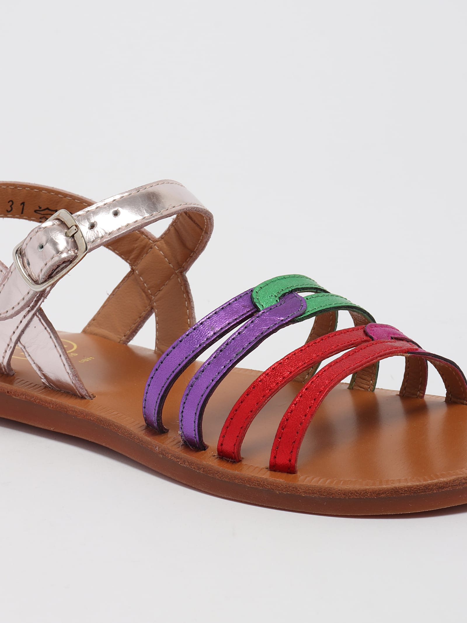 Shop Pom D'api Plagette Rainbow Sandal In Multicolor