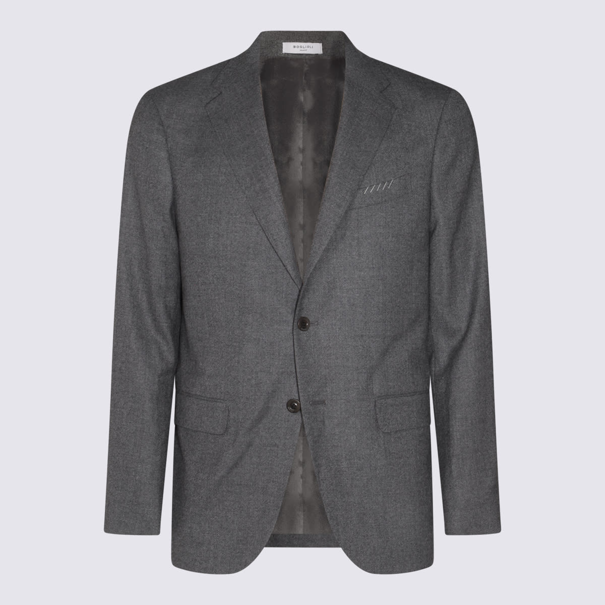 Shop Boglioli Grey Wool Suit