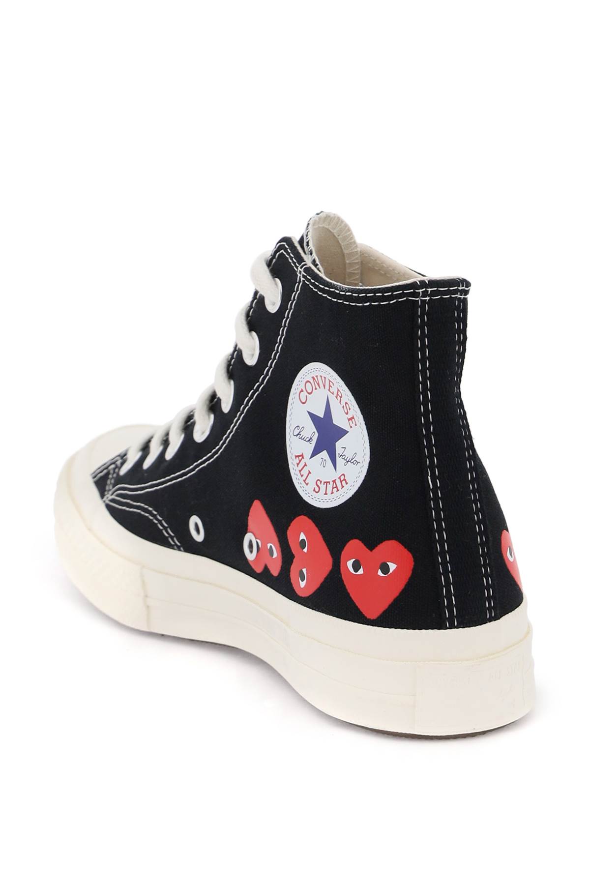 Shop Comme Des Garçons Play Multi Heart Converse X Comme Des Gar S Play Hi-top Sneakers In Black
