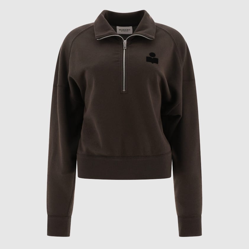 Isabel Marant Étoile Black Cotton Sweatshirt In Brown
