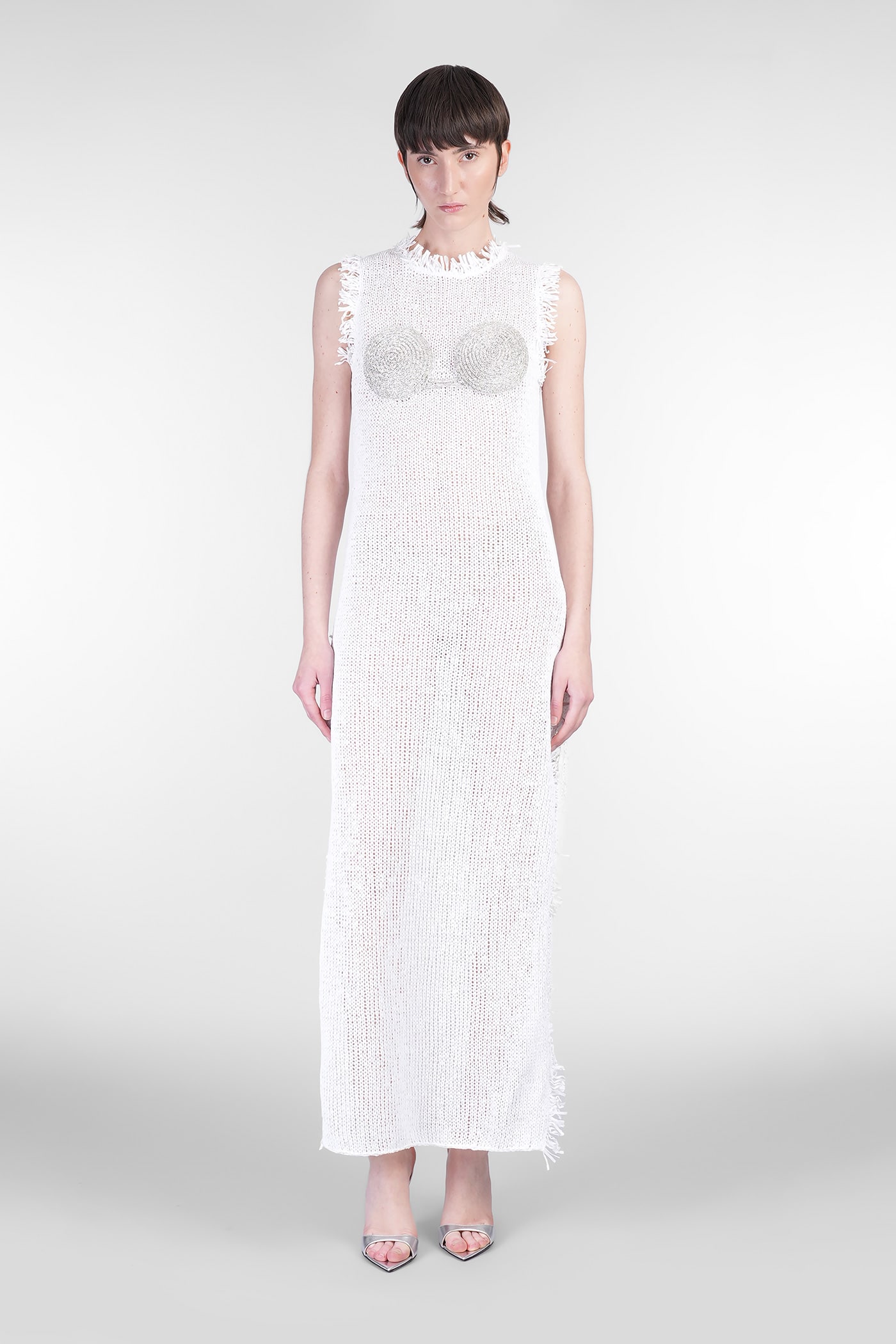 Nué Dress Woman In White Polyester In White