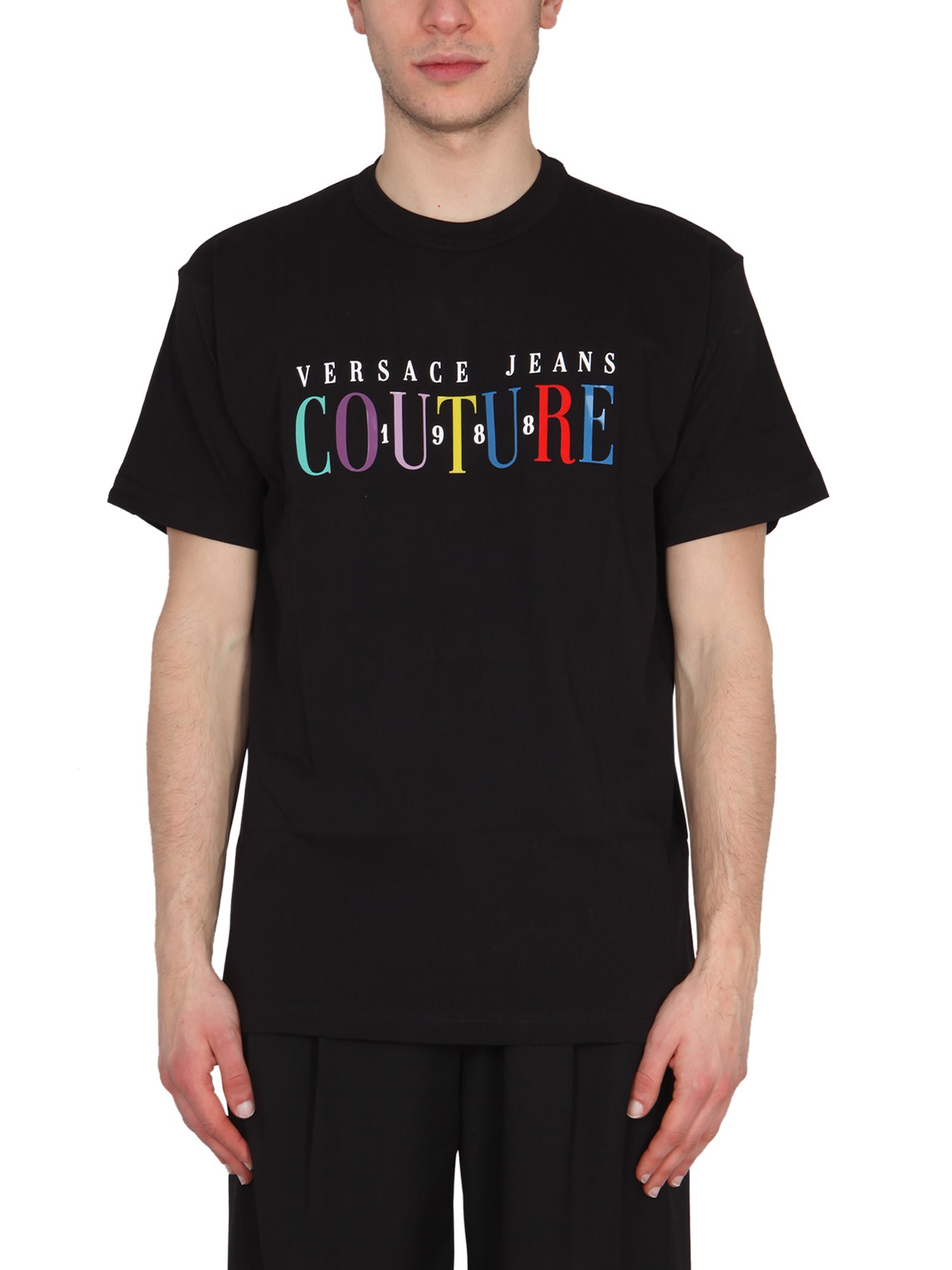 Versace Jeans Couture Rainbow Logo Print T-shirt