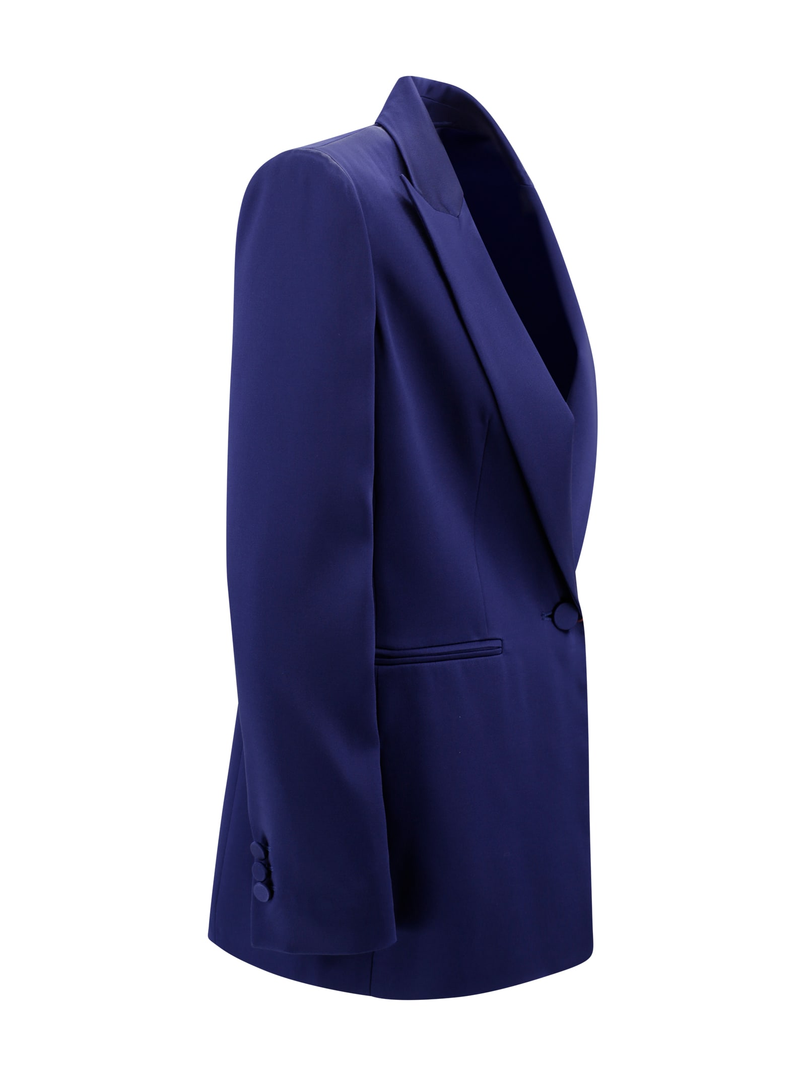 Shop Max Mara Cady Single-breasted Blazer Studio In Blue