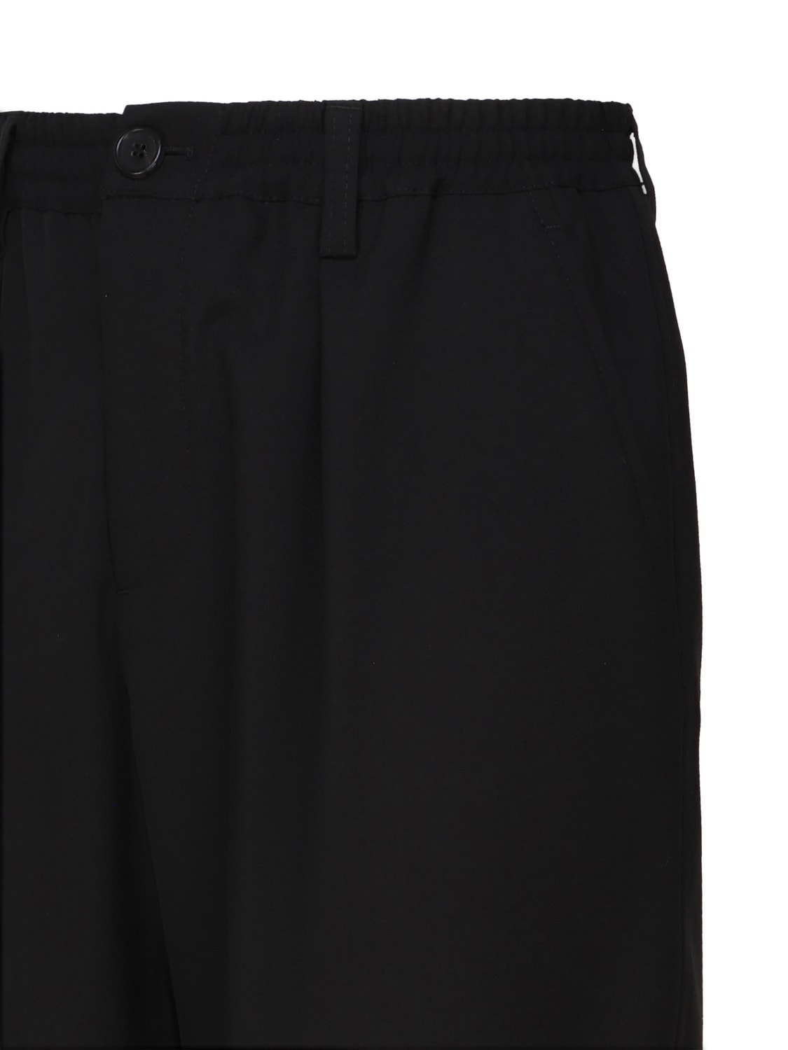 Shop Marni Cropped Trousers In Fresh Wool In Black