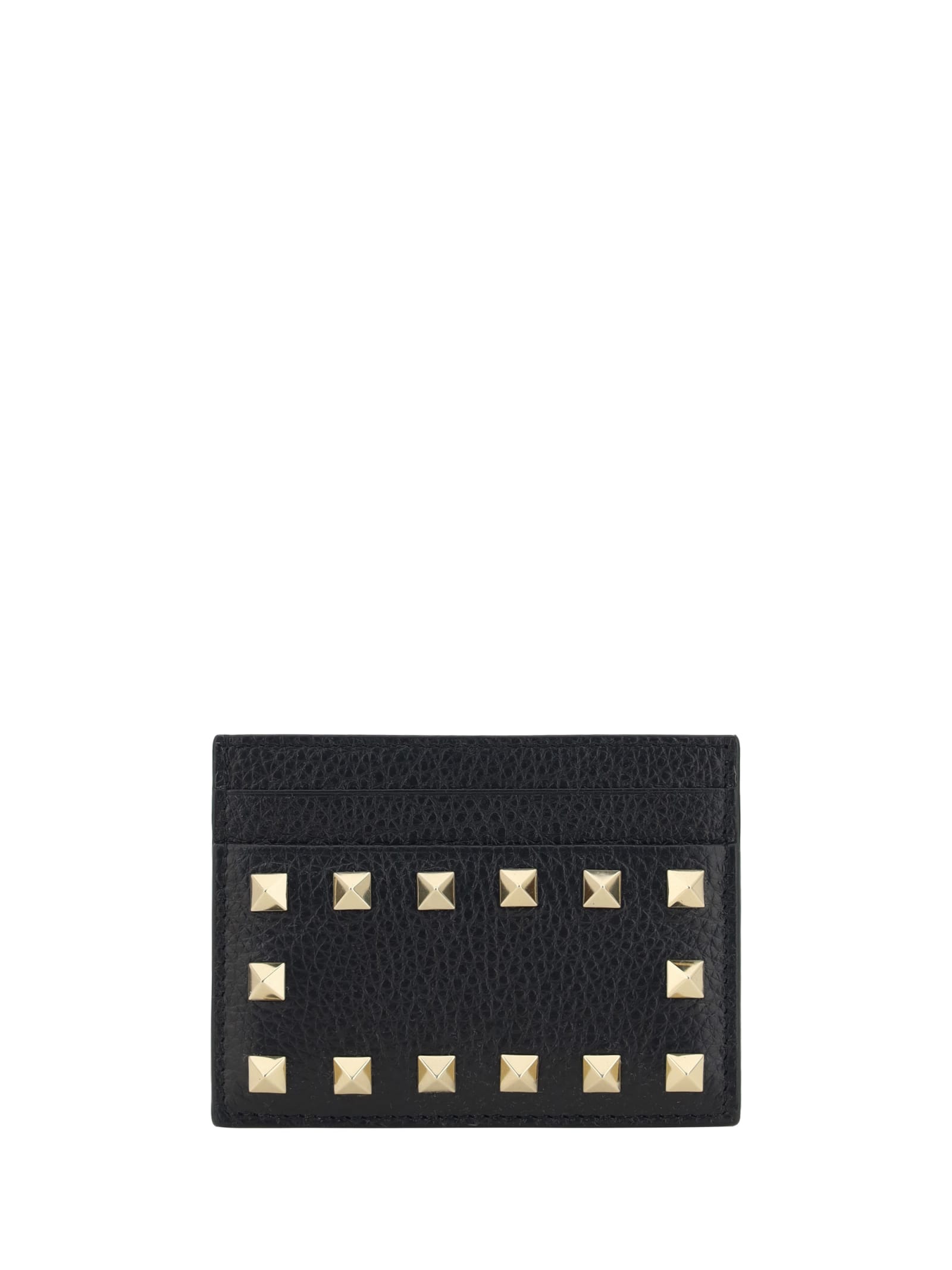 Shop Valentino Garavani Rockstud Card Holder In Nero