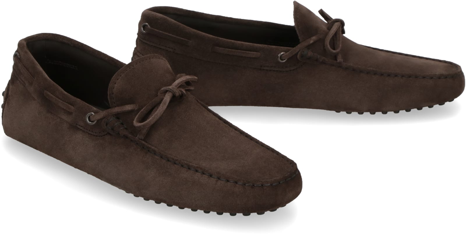 Shop Tod's Suede Loafers In Brown