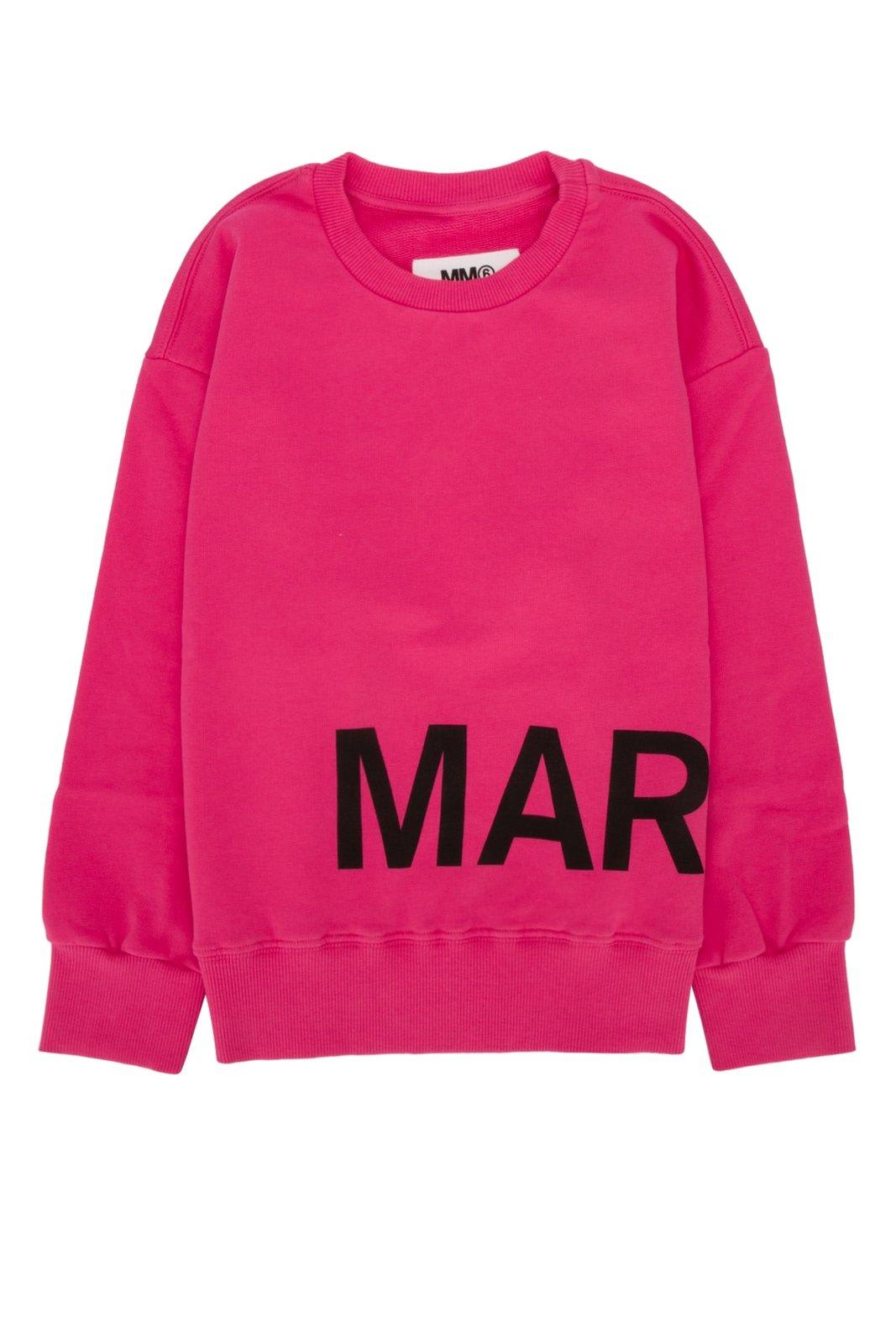Shop Mm6 Maison Margiela Crewneck Long-sleeved Sweatshirt
