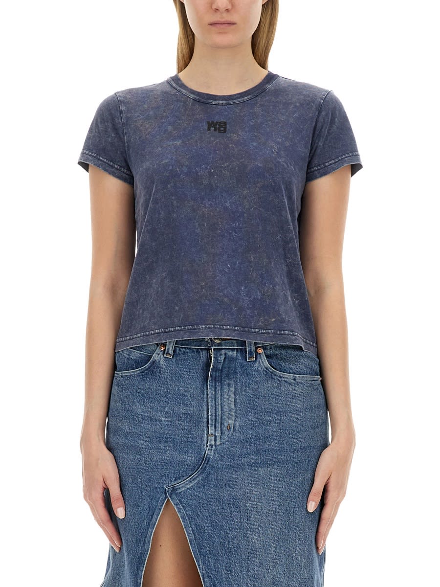 Shop Alexander Wang T Essential Shrunk T-shirt In Azure