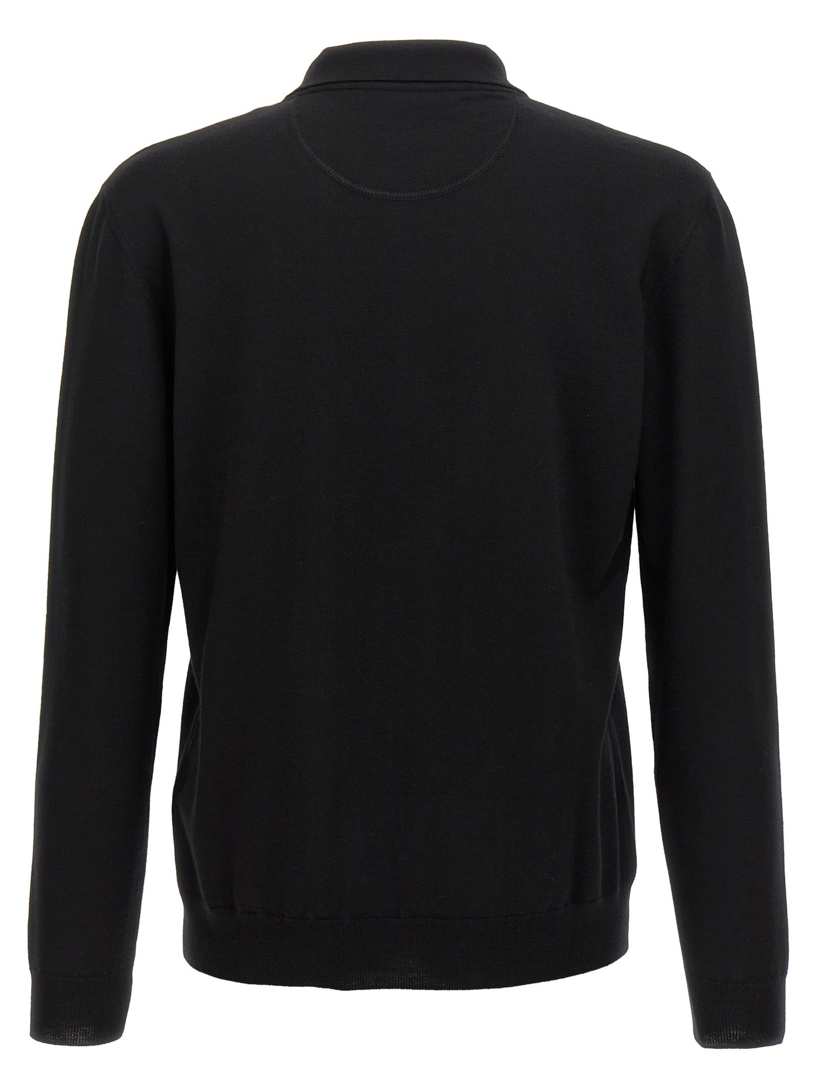 Shop Valentino Polo  V Detail In Black