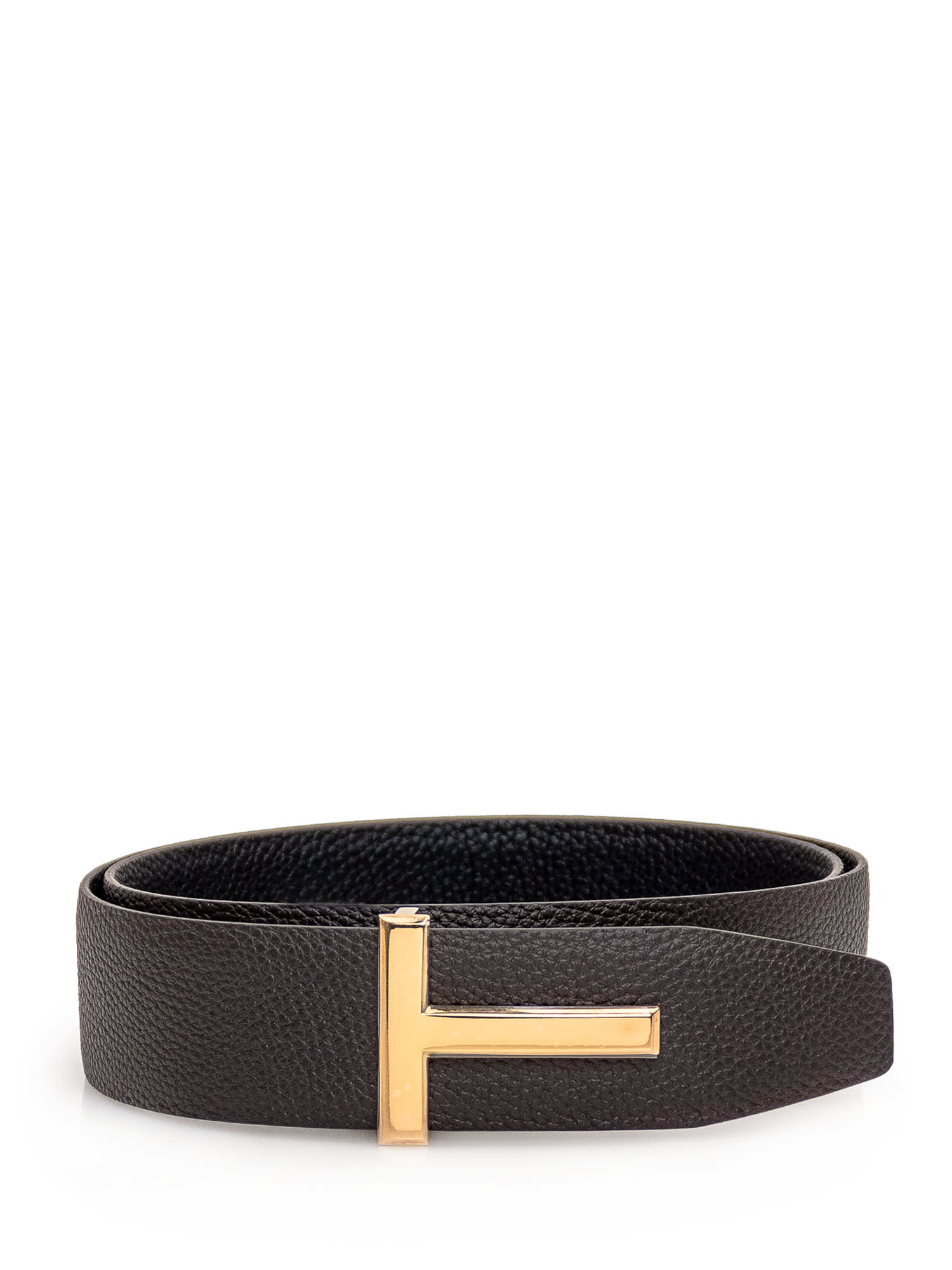 Shop Tom Ford Leather Belt In Brown Black