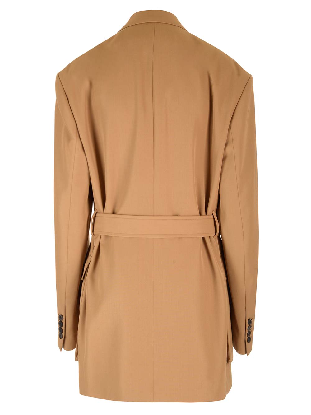 Shop Dries Van Noten Wool Blend Gabardine Coat In Beige